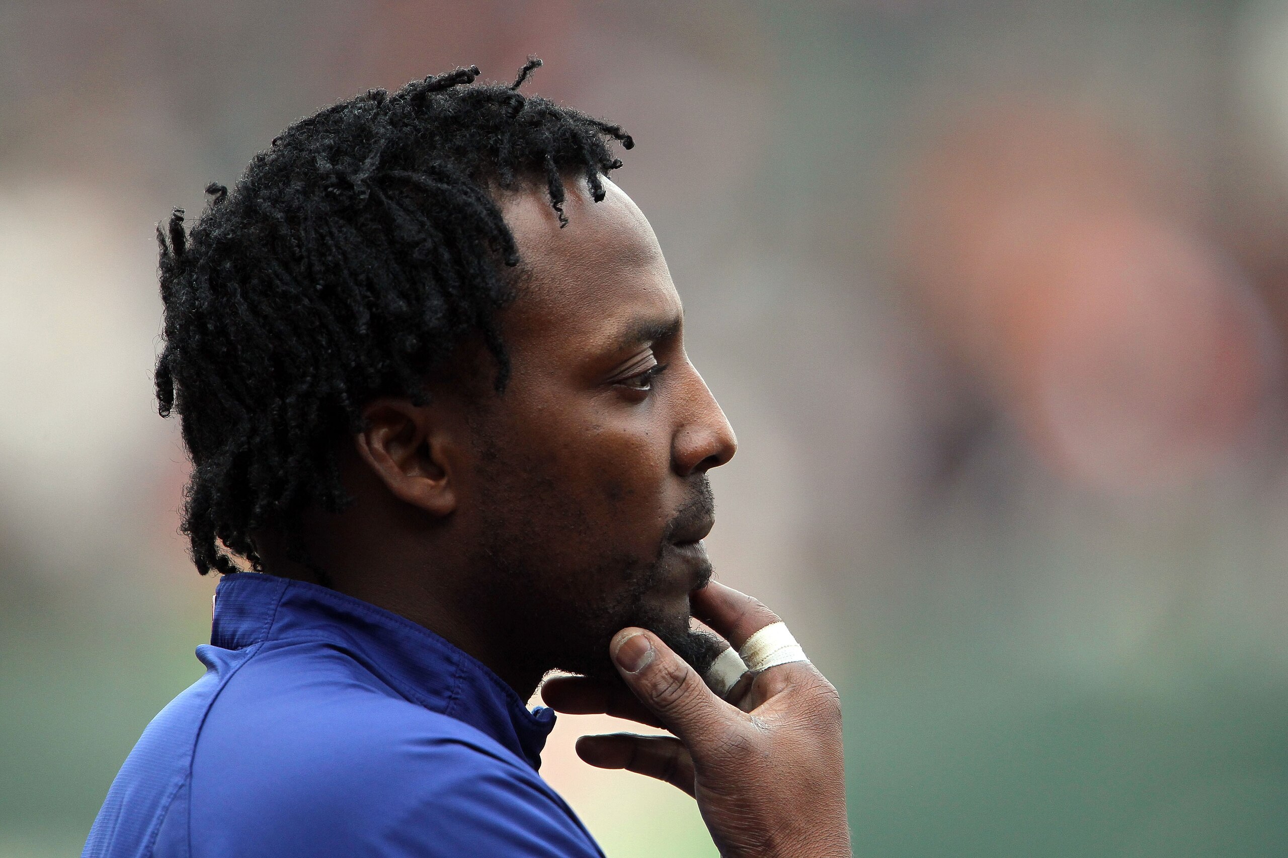 SAN FRANCISCO - OCTOBER 28: Vladimir Guerrero #27 of the Texas Rangers looks on during batting practice before Game Two of the 2010 MLB World Series against the San Francisco Giants at AT&T Park on October 28, 2010 in San Francisco, California. (Photo b SAN FRANCISCO - OCTOBER 28: Vladimir Guerrero #27 of the Texas Rangers looks on during batting practice before Game Two of the 2010 MLB World Series against the San Francisco Giants at AT&T Park on October 28, 2010 in San Francisco, California. (Photo b