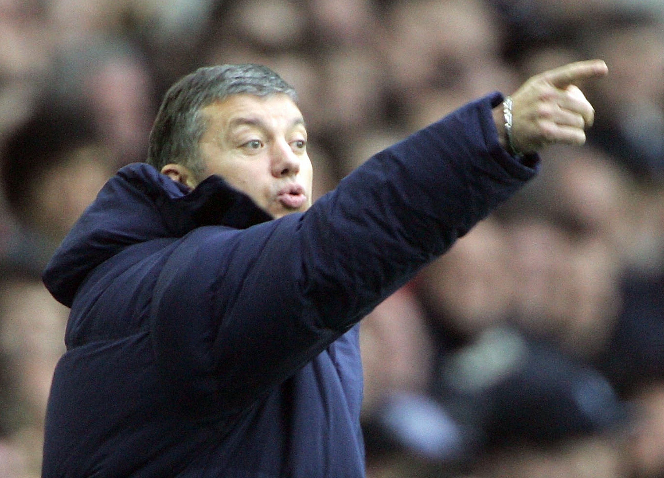 LONDON - OCTOBER 23: Jacques Santini, manager of Tottenham in action during the Barclays Premiership match between Tottenham Hotspur and Bolton Wanderers at White Hart Lane on October 23, 2004 in London.  (Photo by Phil Cole/Getty Images)