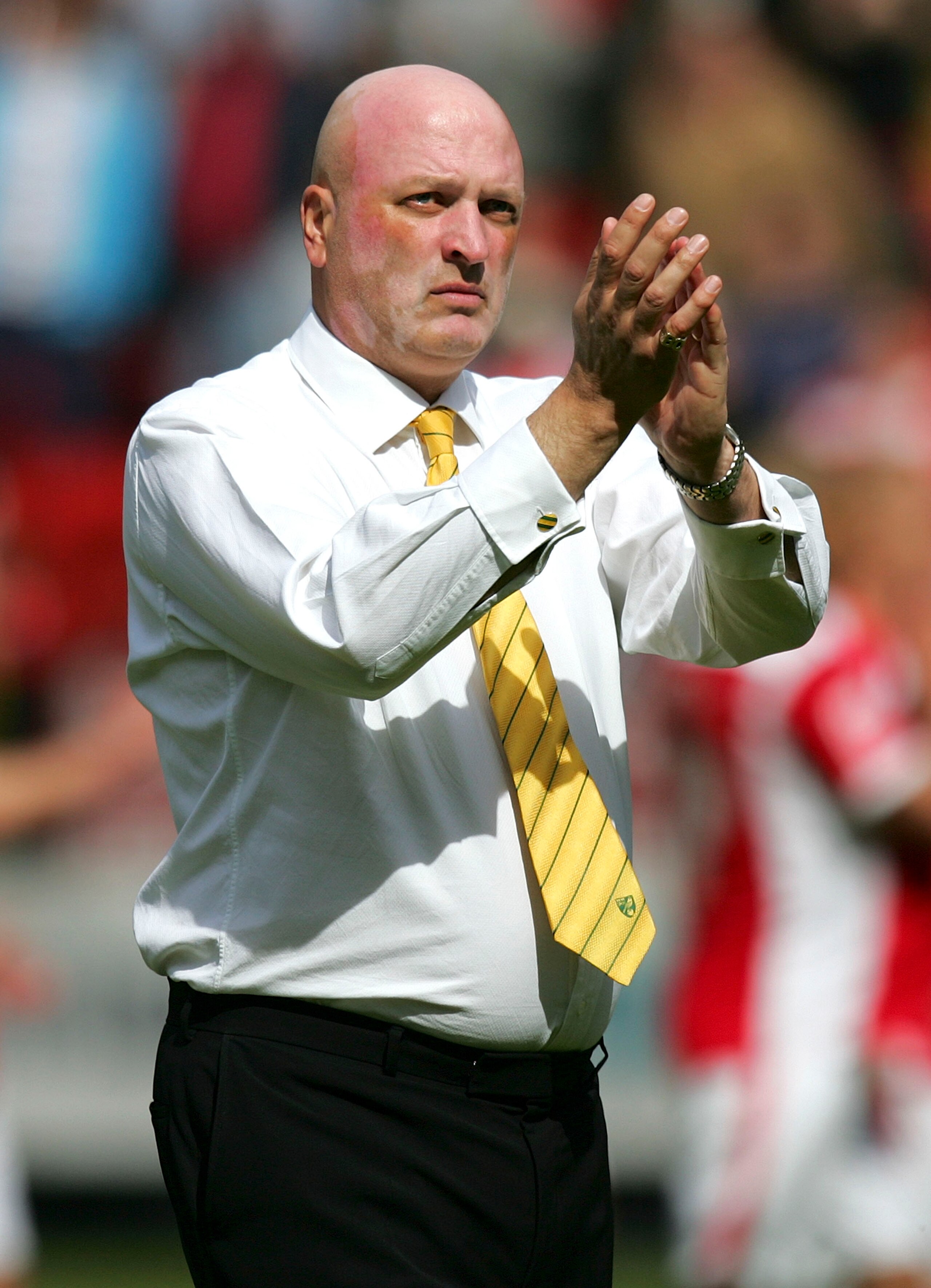 LONDON - MAY 03: Manager of Norwich City Bryan Gunn looks on after the Coca Cola Championship match between Charlton Athletic and Norwich City at The Valley on May 03, 2009 in London, England. (Photo Tom Dulat/Getty Images)
