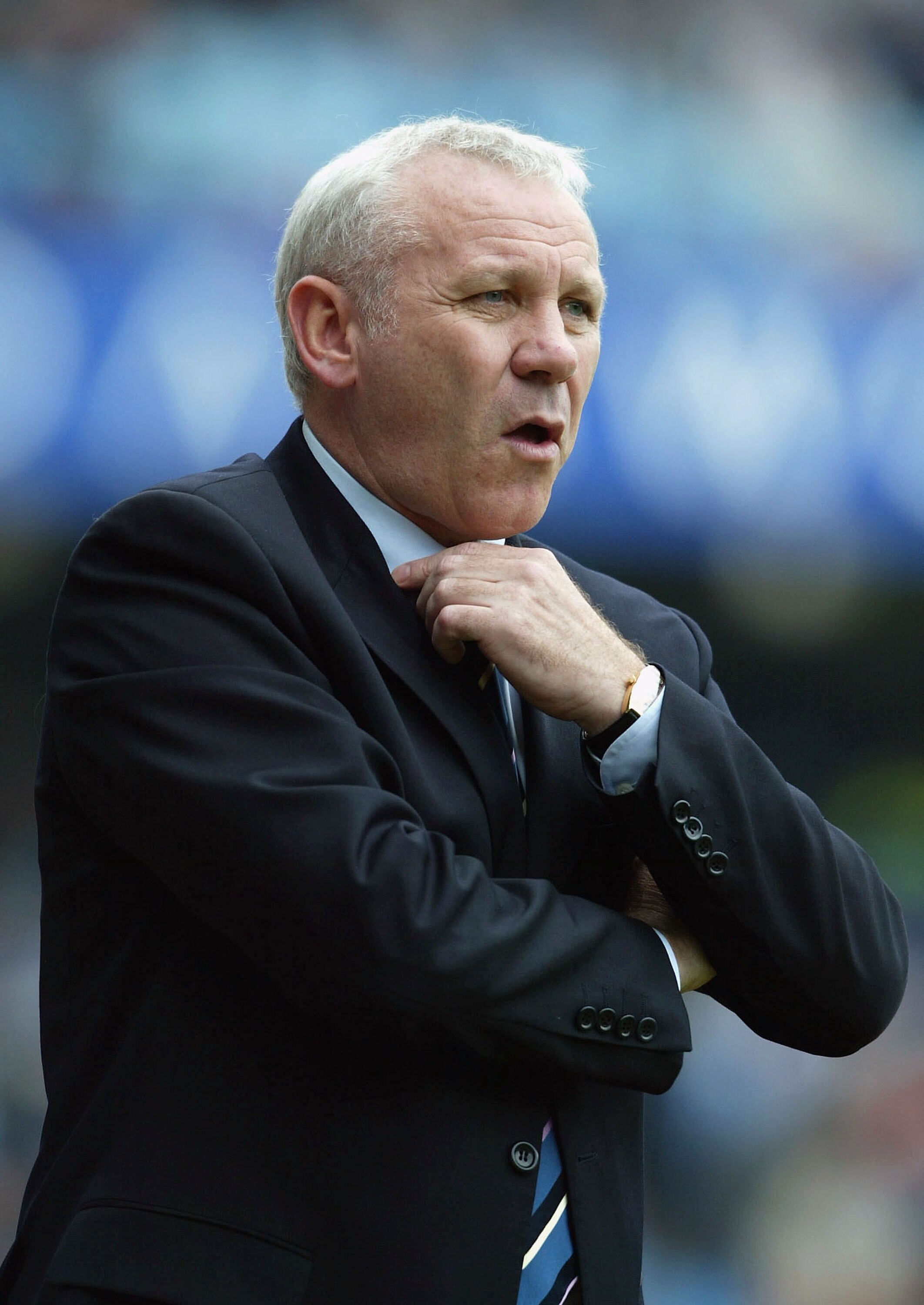 COVENTRY, ENGLAND - MAY 9:  Coventry Manager Peter Reid watches from the sidelines during the Nationwide Division One match between Coventry City and Crystal Palace at Highfield Road on May 9, 2004 in Coventry, England. (Photo by Stu Forster/Getty Images)