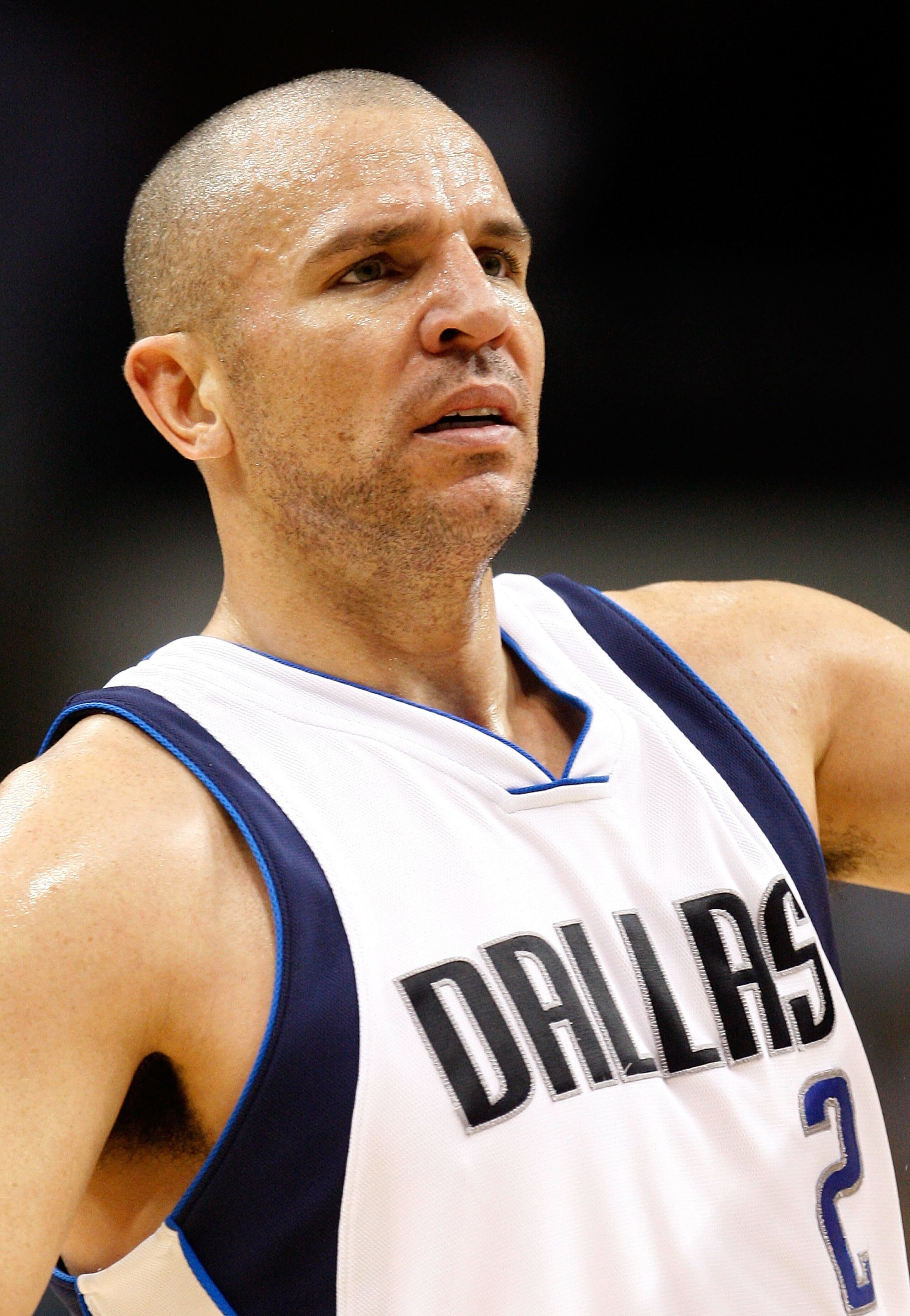 DALLAS - JANUARY 13:  Guard Jason Kidd #2 of the Dallas Mavericks on January 13, 2010 at American Airlines Center in Dallas, Texas.  NOTE TO USER: User expressly acknowledges and agrees that, by downloading and/or using this Photograph, user is consenting