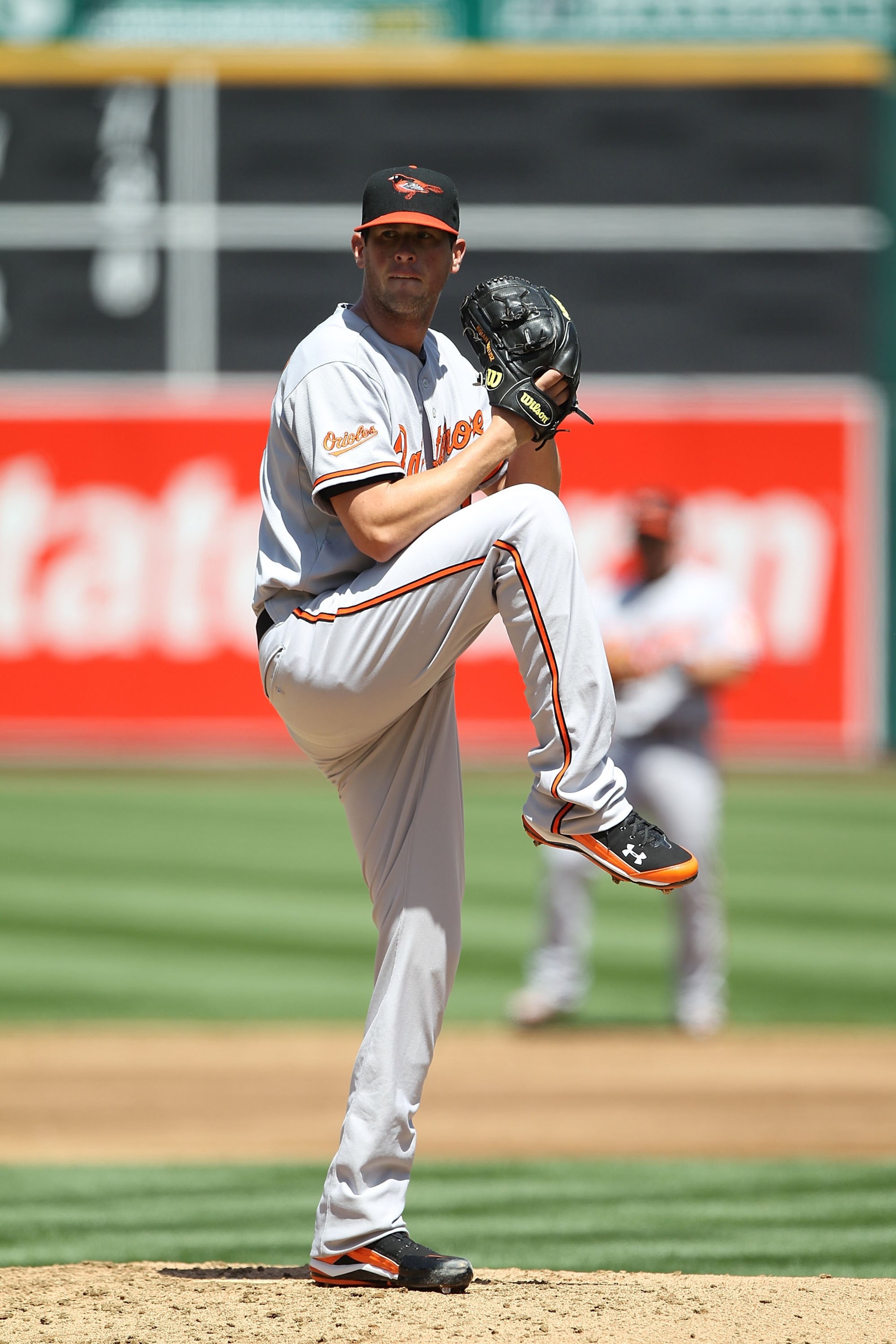 OAKLAND, CA - APRIL 18:  Brian Matusz #17 of the Baltimore Orioles pitches against the Oakland Athletics during an MLB game at the Oakland-Alameda County Coliseum on April 18, 2010 in Oakland, California.  (Photo by Jed Jacobsohn/Getty Images)