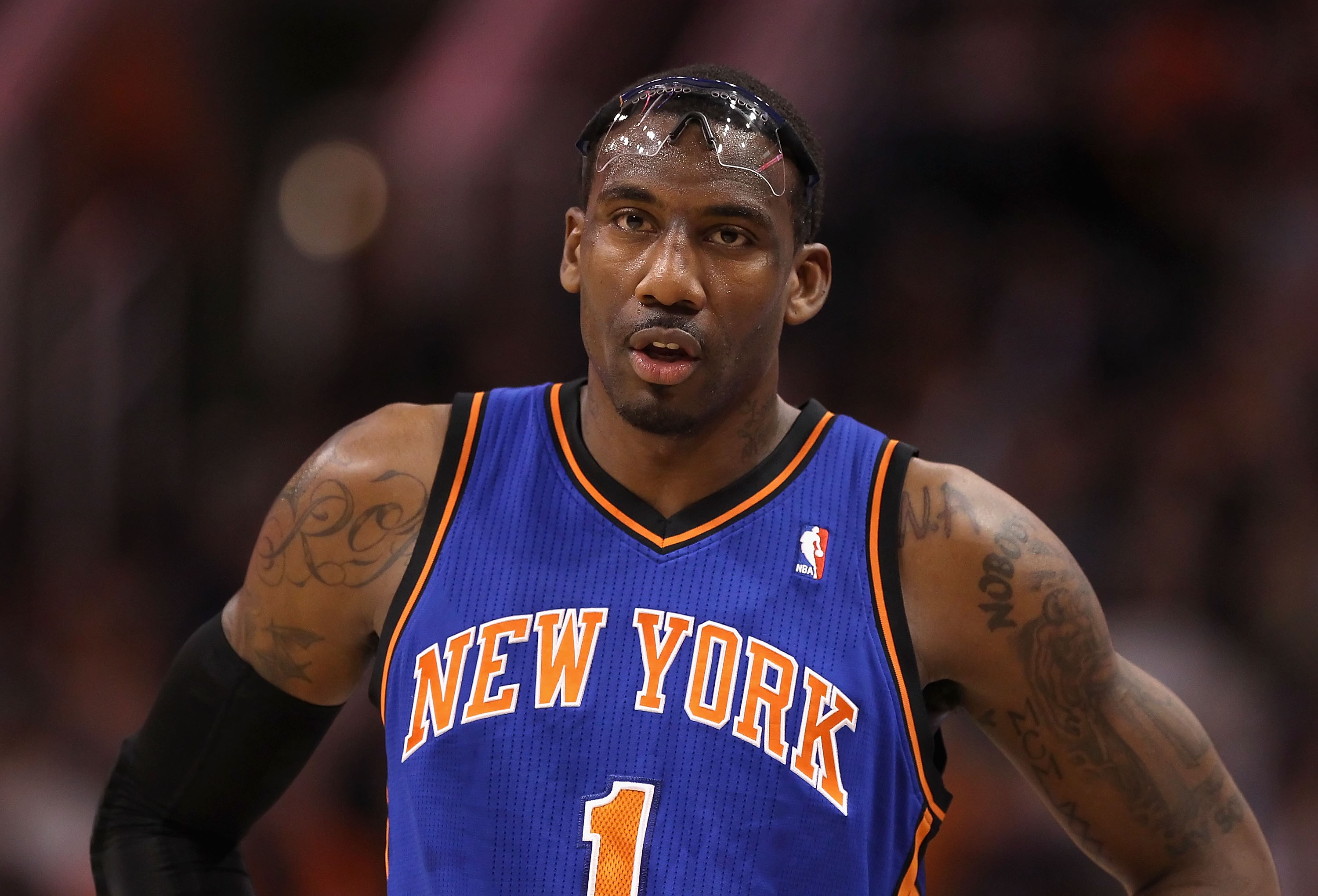 PHOENIX, AZ - JANUARY 07:  Amar'e Stoudemire #1 of the New York Knicks during the NBA game against the Phoenix Suns at US Airways Center on January 7, 2011 in Phoenix, Arizona.  NOTE TO USER: User expressly acknowledges and agrees that, by downloading and