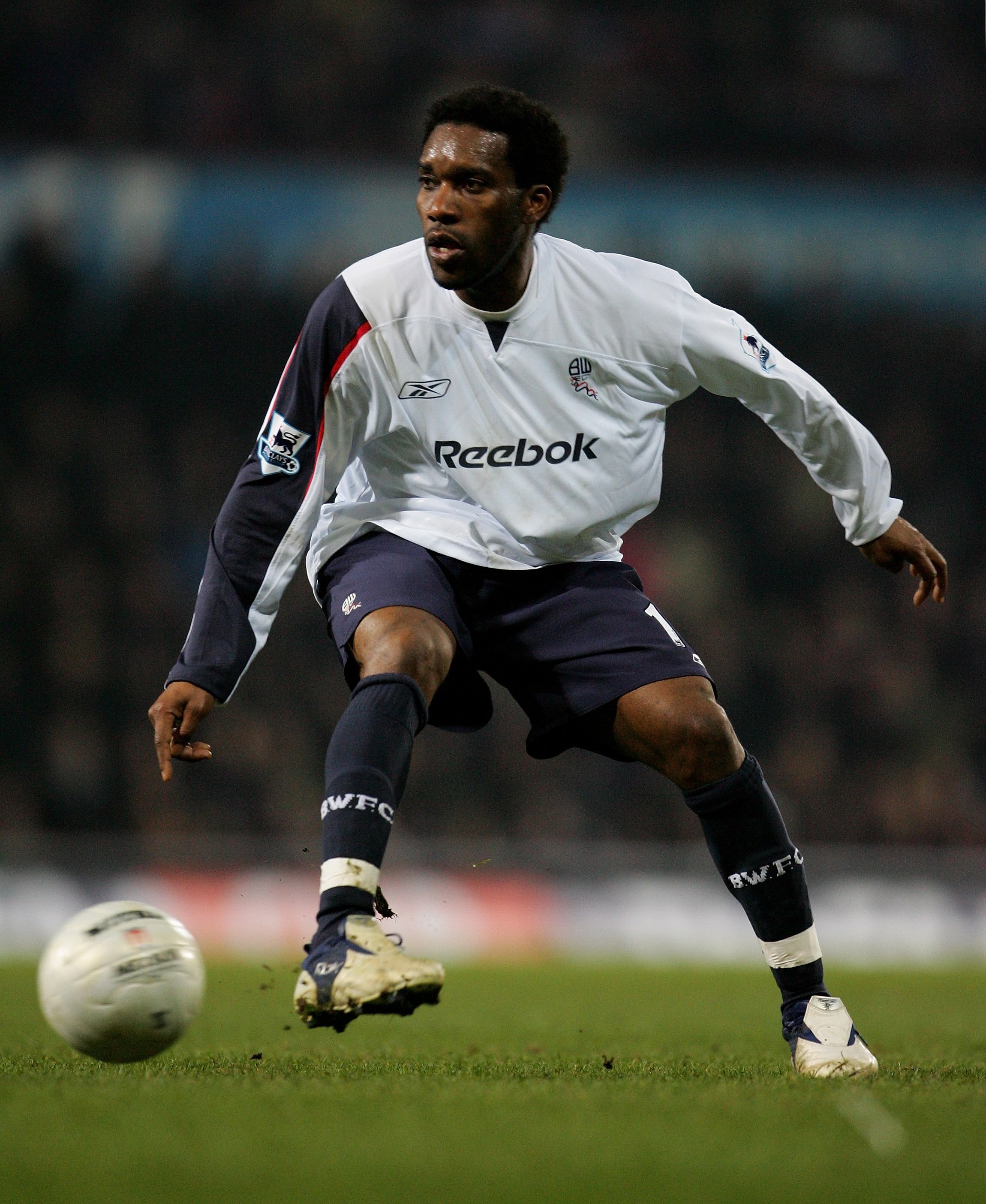 LONDON - MARCH 15: Jay-Jay Okocha of Bolton Wanderers in action during the FA Cup Fifth Round Replay match between West Ham United and Bolton Wanderers at Upton Park on March 15, 2006 in London, England. (Photo by David Cannon/Getty Images)