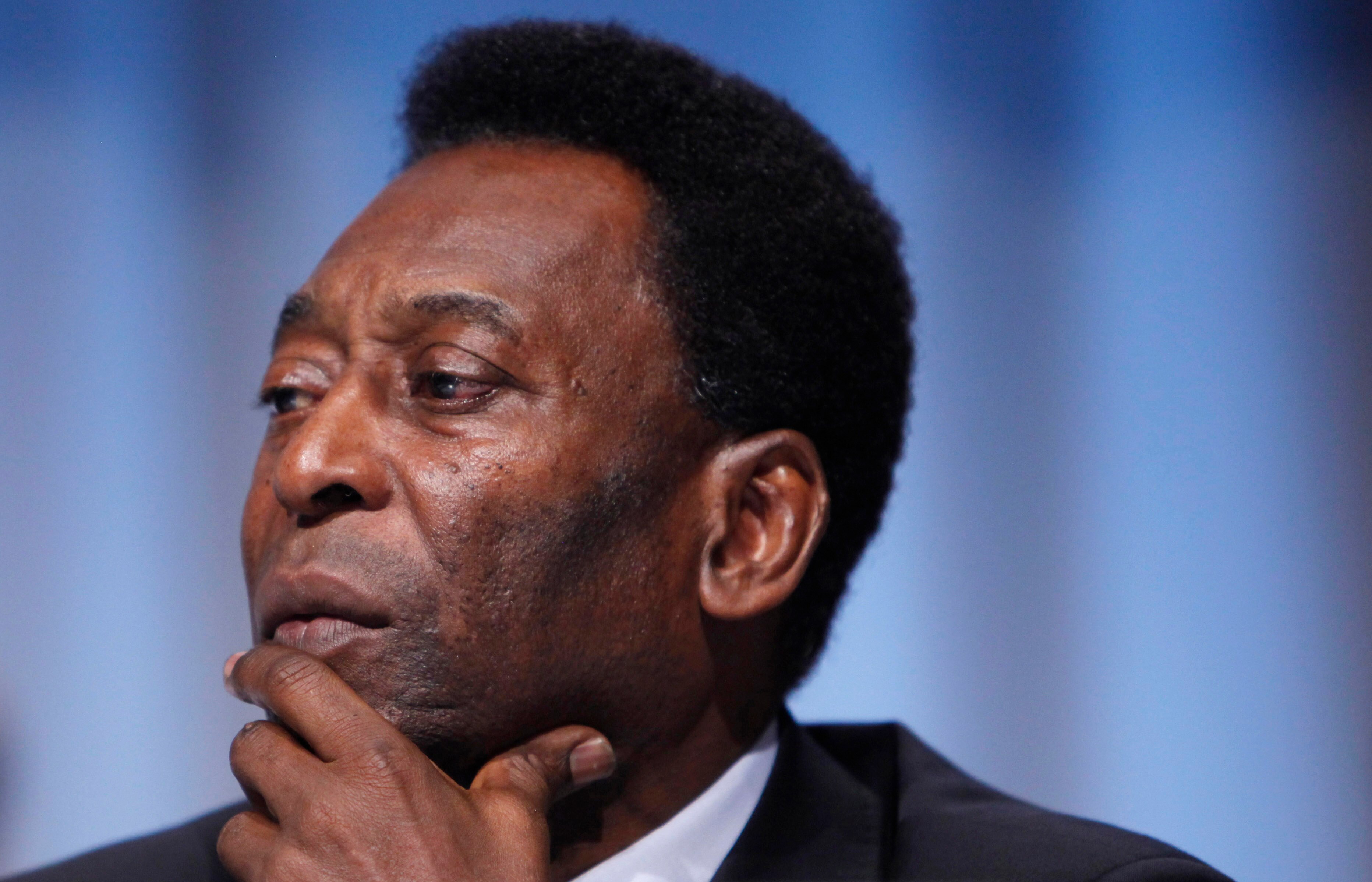 COPENHAGEN, DENMARK - OCTOBER 2:  Brazilian soccer legend Pele, who accompanied President Luiz Inacio Lula da Silva, listens during questioning at the Rio de Janeiro 2016 bid presentation during the 121st International Olympic Committee session at the Bel