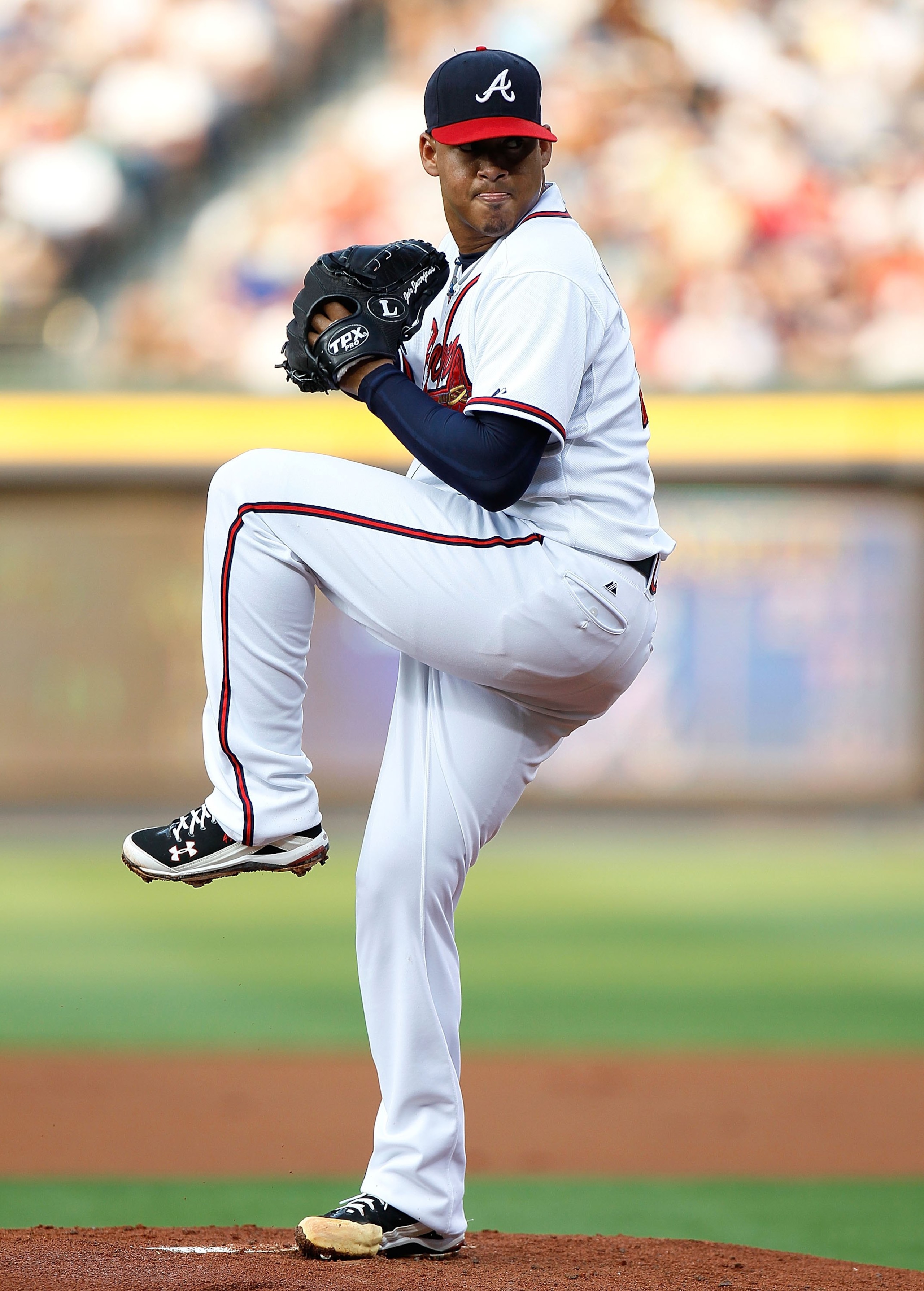 ATLANTA - JULY 15:  Pitcher Jair Jurrjens #49 of the Atlanta Braves against the Milwaukee Brewers at Turner Field on July 15, 2010 in Atlanta, Georgia.  (Photo by Kevin C. Cox/Getty Images)