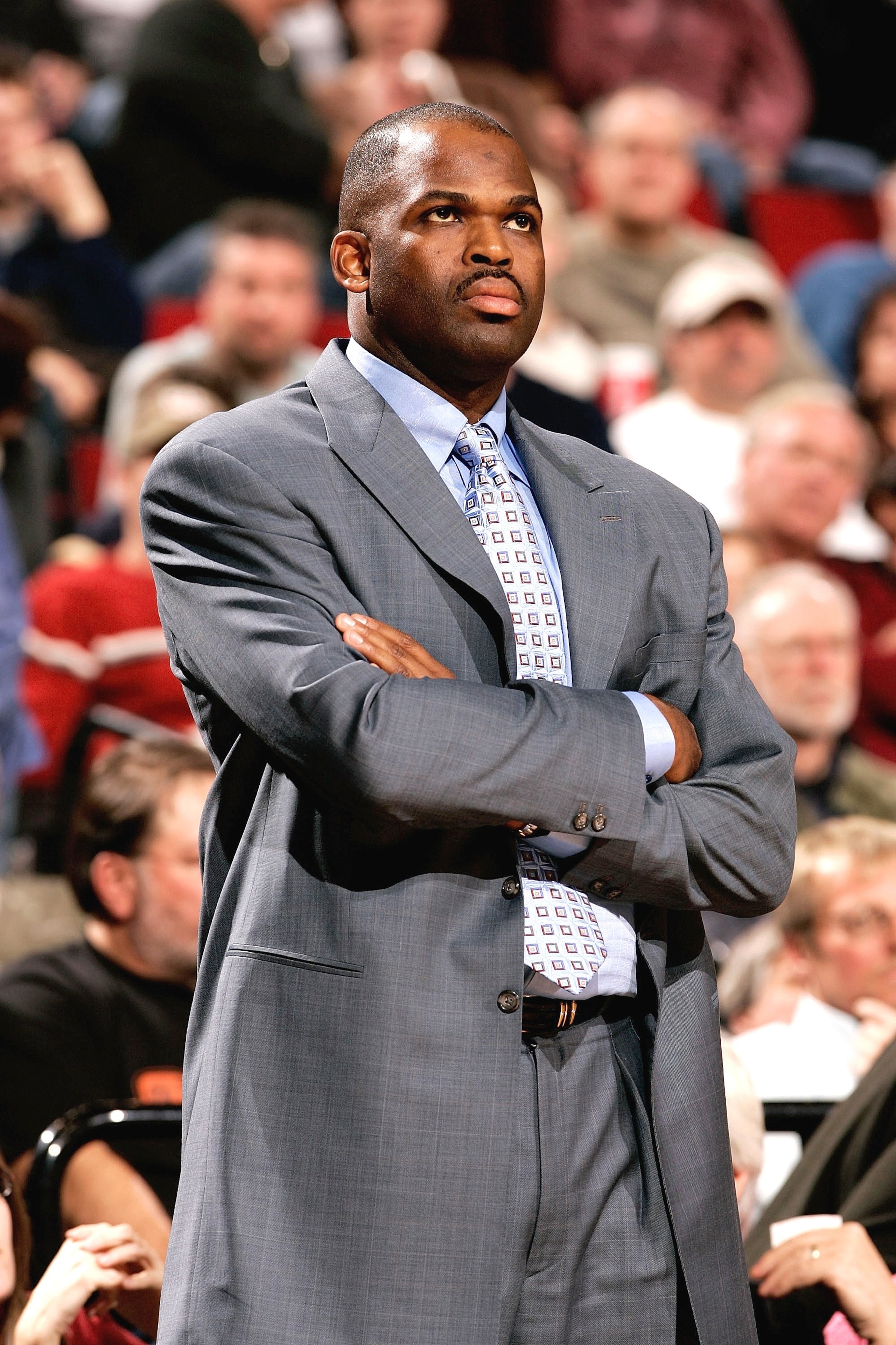 PORTLAND, OR - DECEMBER 29:  Head Coach Nate McMillian of the Portland Trail Blazers watches a shot against the Philadelphia 76ers on December 29, 2006 at the Rose Garden in Portland, Oregon.  NOTE TO USER: User expressly acknowledges and agrees that, by 