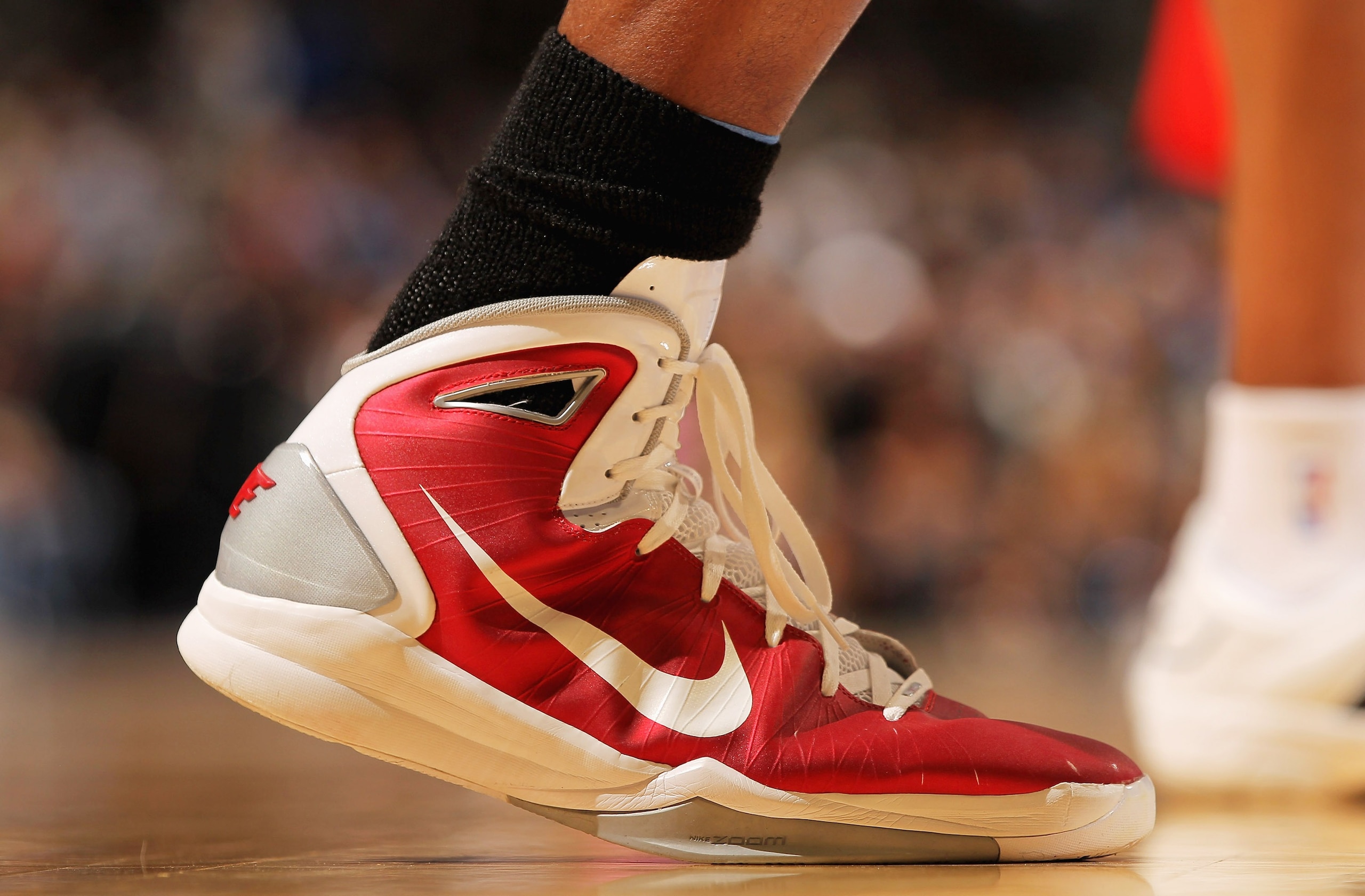 DENVER - DECEMBER 28:  A detail of the footware of a member of the Portland Trail Blazers against the Denver Nuggets at Pepsi Center on December 28, 2010 in Denver, Colorado. The Nuggets defeated the Blazers 95-77. NOTE TO USER: User expressly acknowledge