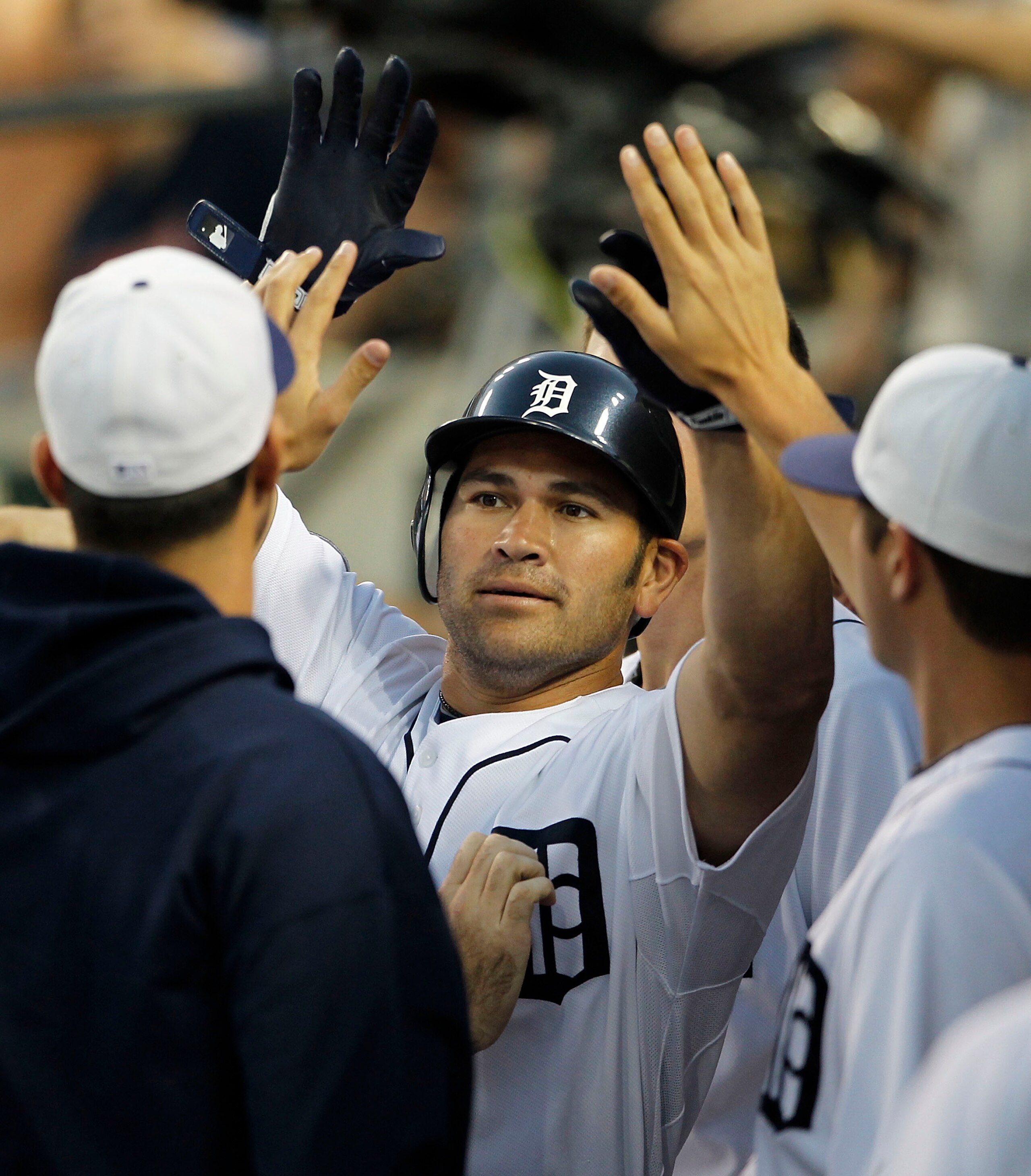 DETROIT - JULY 02: Johnny Damon #18 of the Detroit Tigers celebrates a seventh inning two run home run during the game against the Seattle Mariners on July 2, 2010 at Comerica Park in Detroit, Michigan. (Photo by Leon Halip/Getty Images) DETROIT - JULY 02: Johnny Damon #18 of the Detroit Tigers celebrates a seventh inning two run home run during the game against the Seattle Mariners on July 2, 2010 at Comerica Park in Detroit, Michigan. (Photo by Leon Halip/Getty Images)