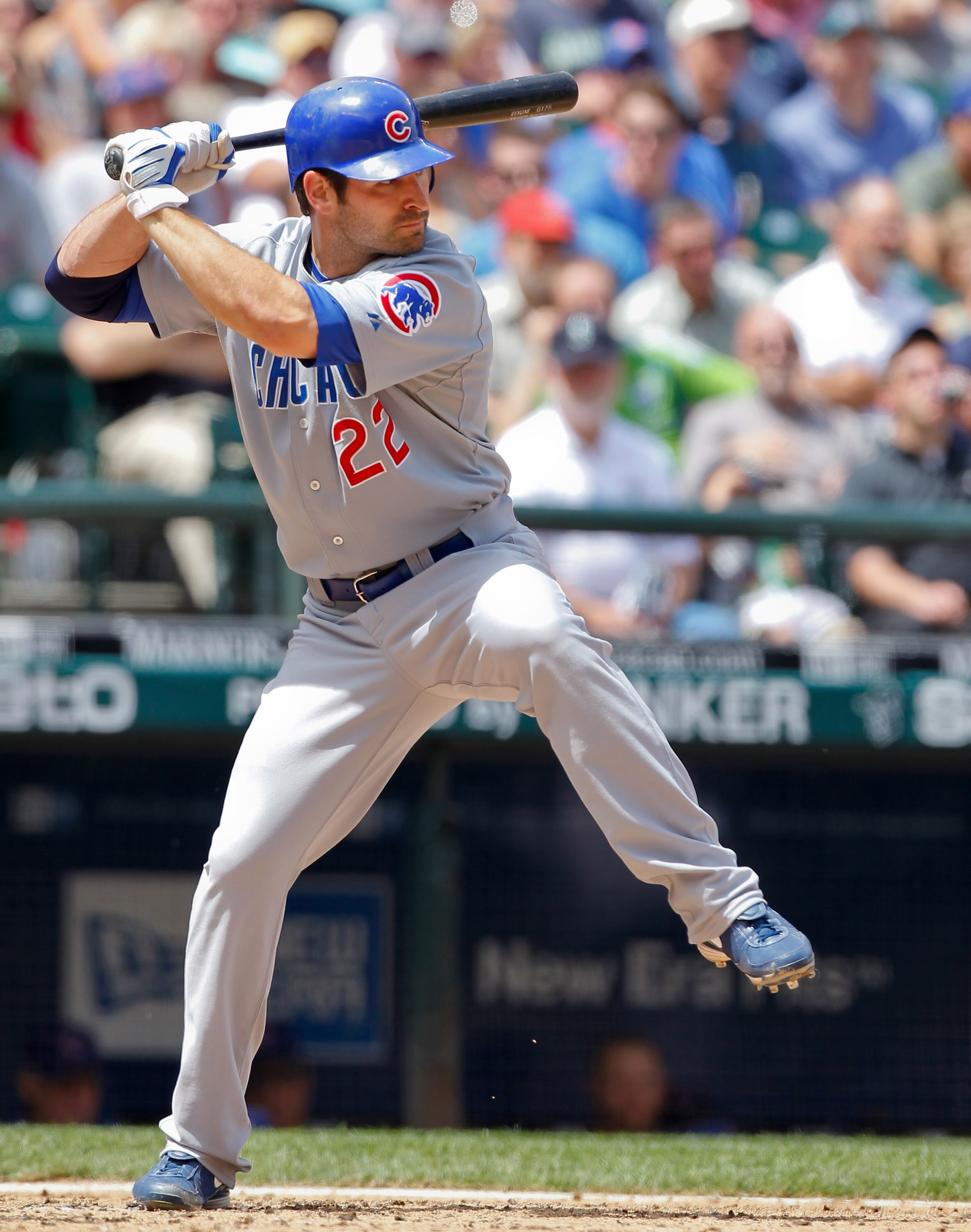 SEATTLE - JUNE 24: Xavier Nady #22 of the Chicago Cubs bats against the Seattle Mariners at Safeco Field on June 24, 2010 in Seattle, Washington. (Photo by Otto Greule Jr/Getty Images)