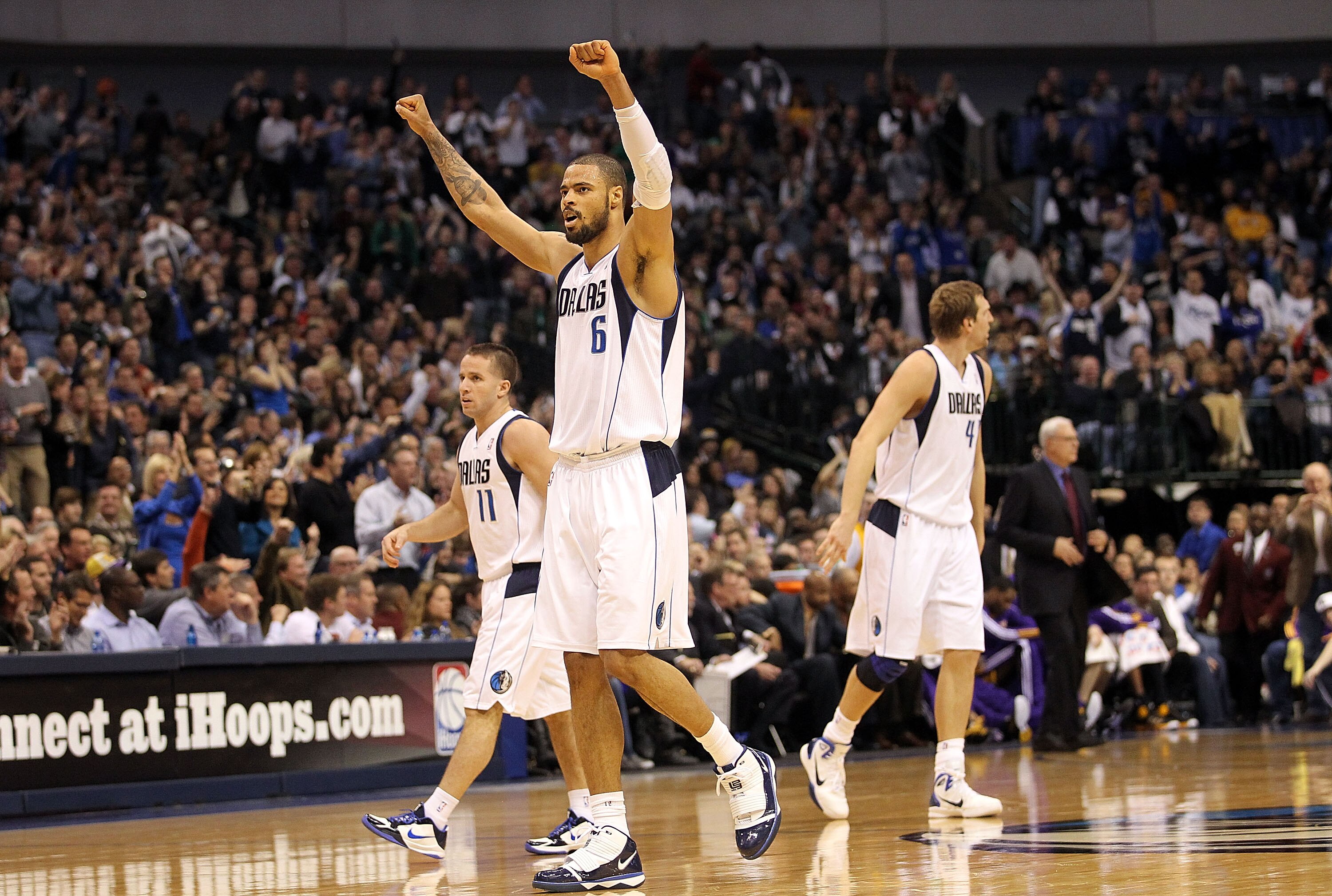DALLAS, TX - JANUARY 19:  Tyson Chandler #6 of the Dallas Mavericks reacts during play against the Los Angeles Lakers at American Airlines Center on January 19, 2011 in Dallas, Texas.  NOTE TO USER: User expressly acknowledges and agrees that, by download