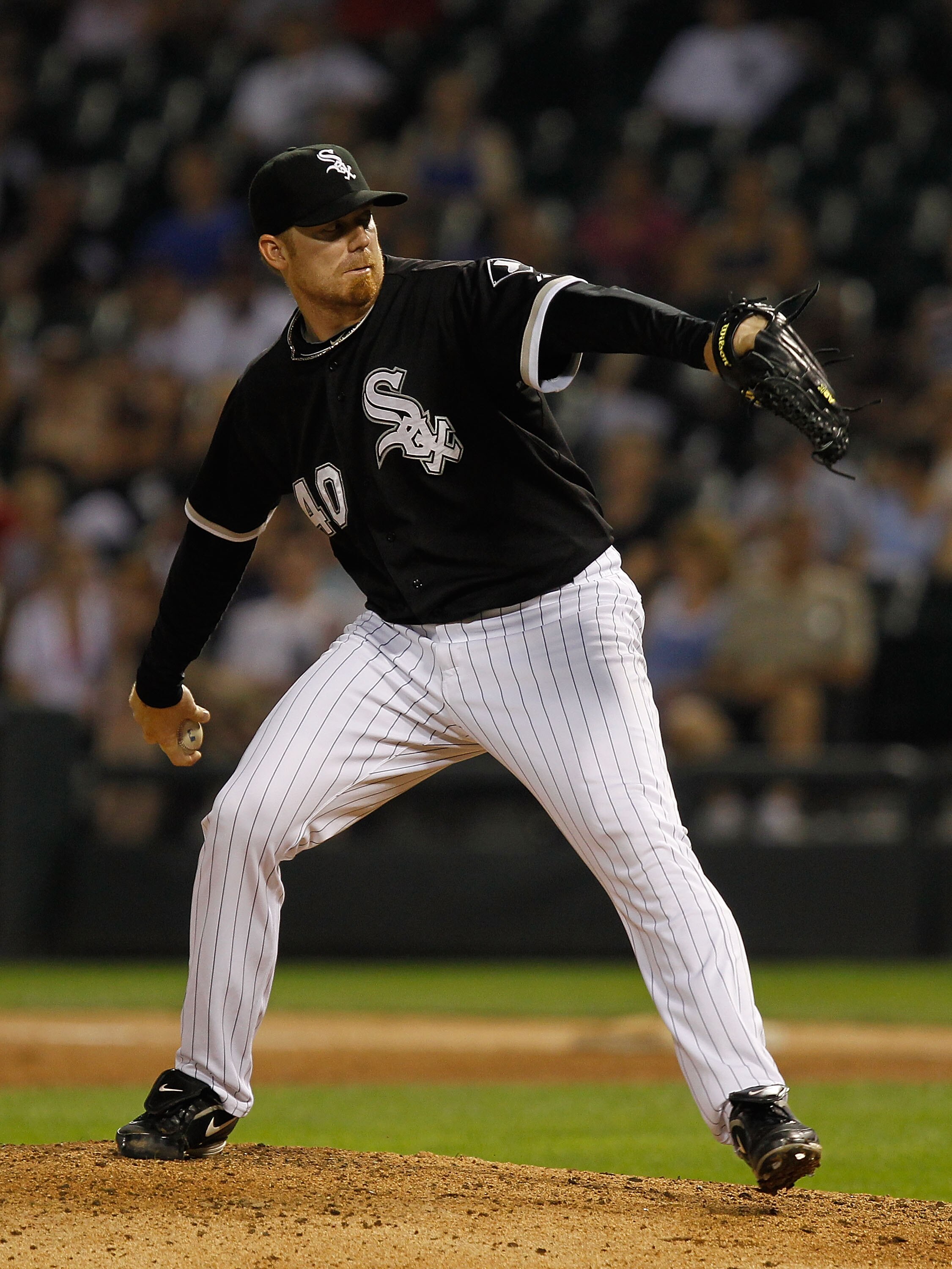 CHICAGO - JULY 07: J.J. Putz #40 of the Chicago White Sox pitches against the Los Angeles Angels of Anaheim at U.S. Cellular Field on July 7, 2010 in Chicago, Illinois. The White Sox defeated the Angels 5-2. (Photo by Jonathan Daniel/Getty Images)