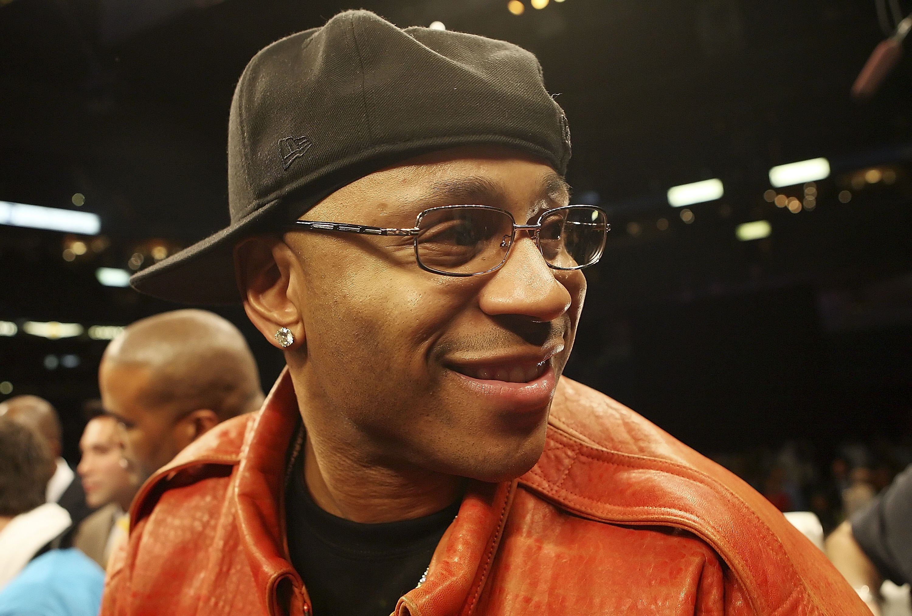 TAMPA, FL - DECEMBER 2:  Actor LL Cool J celebrates in the ring after Winky Wright defeated Ike Quartey during a middleweight fight at the St. Pete Times Forum December 2, 2006 in Tampa, Florida.  (Photo by Doug Benc/Getty Images)