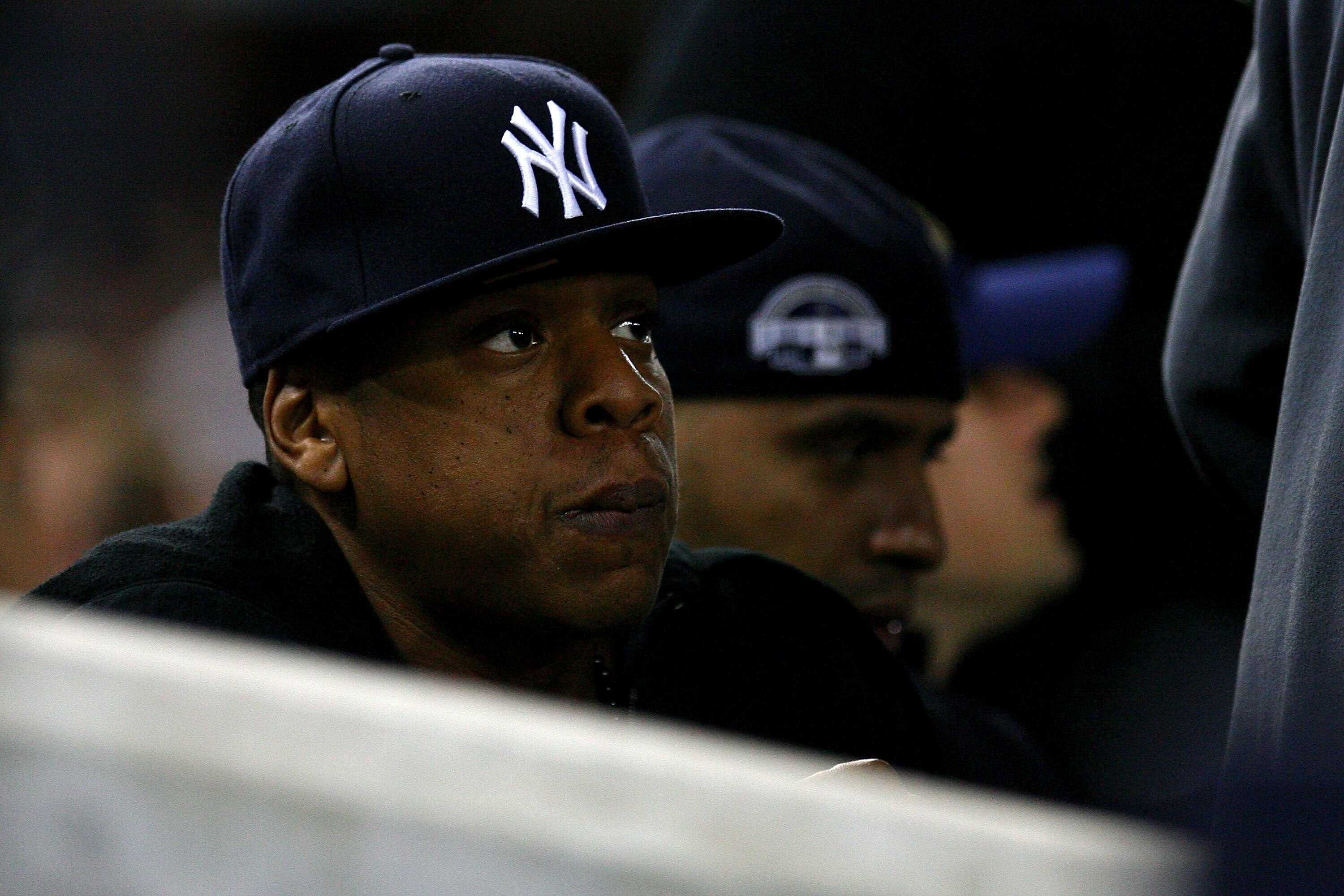 NEW YORK - OCTOBER 19:  Entertainment mogul Jay-Z attends Game Four of the ALCS between the New York Yankees and the Texas Rangers during the 2010 MLB Playoffs at Yankee Stadium on October 19, 2010 in the Bronx borough of New York City.  (Photo by Andrew