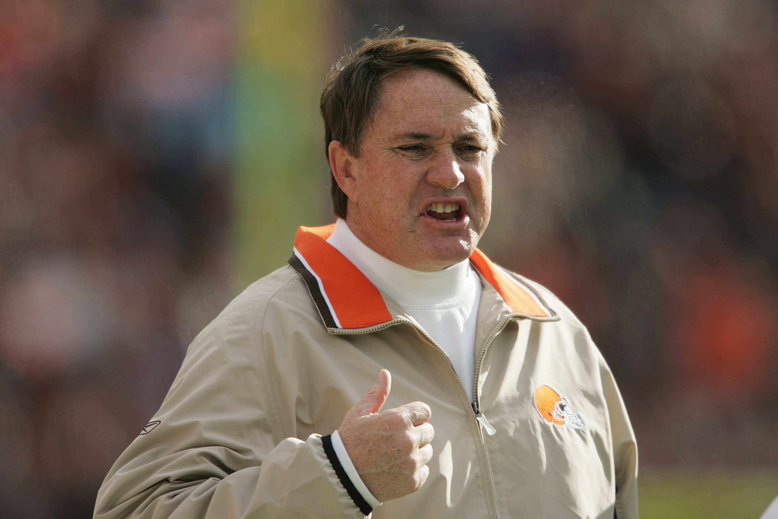 CINCINNATI - NOVEMBER 28:  Head coach Butch Davis of the Cleveland Browns yells during the game against the Cincinnati Bengals at Paul Brown Stadium on November 28, 2004 in Cincinnati, Ohio. The Bengals defeated the Browns 58-48. (Photo by Andy Lyons/Gett