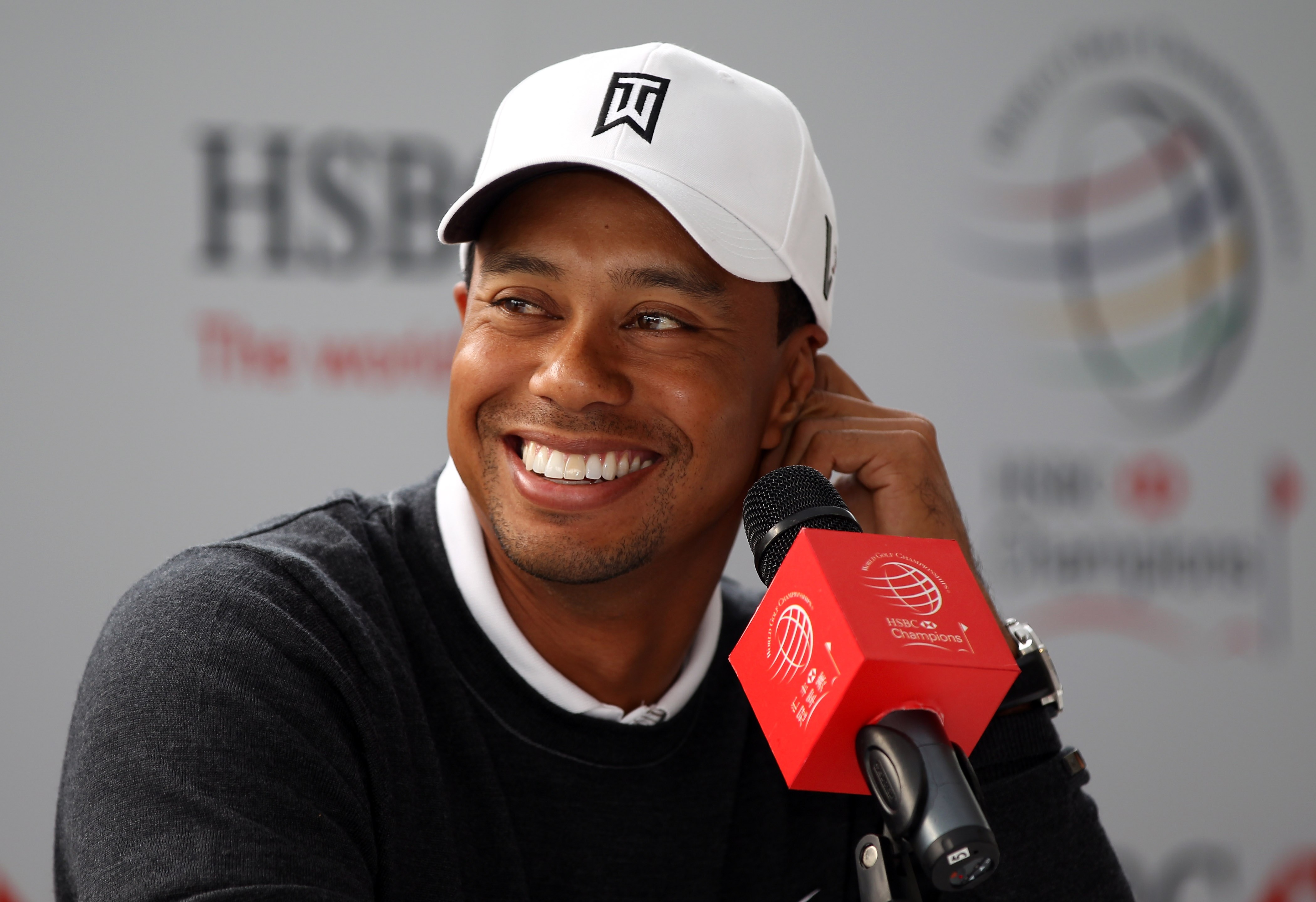 SHANGHAI, CHINA - NOVEMBER 03:  Tiger Woods of the USA during his press conference prior to the pro-am event prior to the WGC - HSBC Champions at Sheshan International Golf Club on November 3, 2010 in Shanghai, China.  (Photo by Ross Kinnaird/Getty Images