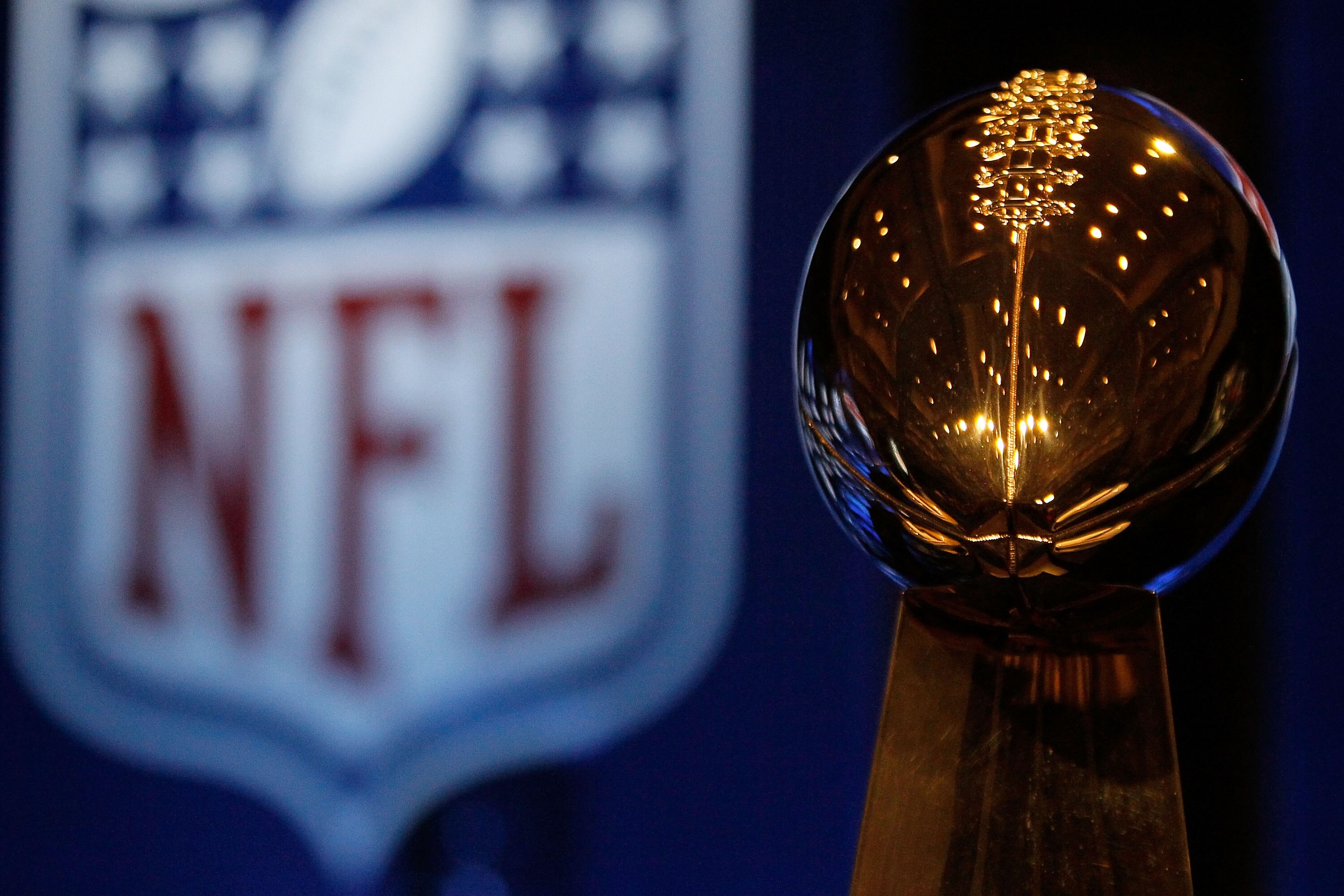 FORT LAUDERDALE, FL - FEBRUARY 05:  The Vince Lombardi Trophy is seen during the NFL Commissioner Press Conference held at the Greater Ft. Lauderdale/Broward County Convention Center as part of media week for Super Bowl XLIV on February 5, 2010 in Fort La
