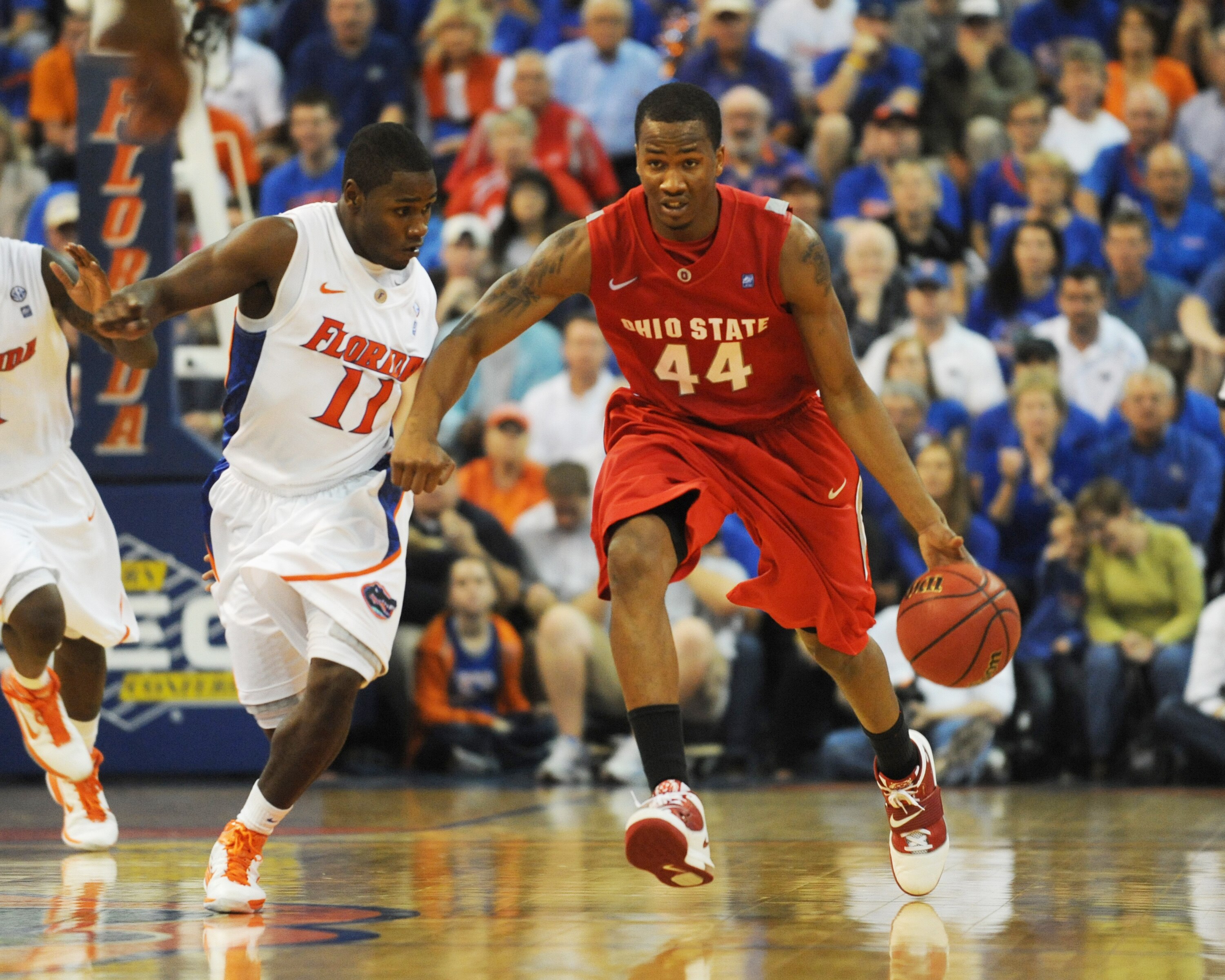 GAINESVILLE, FL - NOVEMBER 16: Guard William Buford #44 of the Ohio State Buckeyes plays against the Florida Gators November 16, 2010 at the Stephen C. O'Connell Center in Gainesville, Florida.  (Photo by Al Messerschmidt/Getty Images)