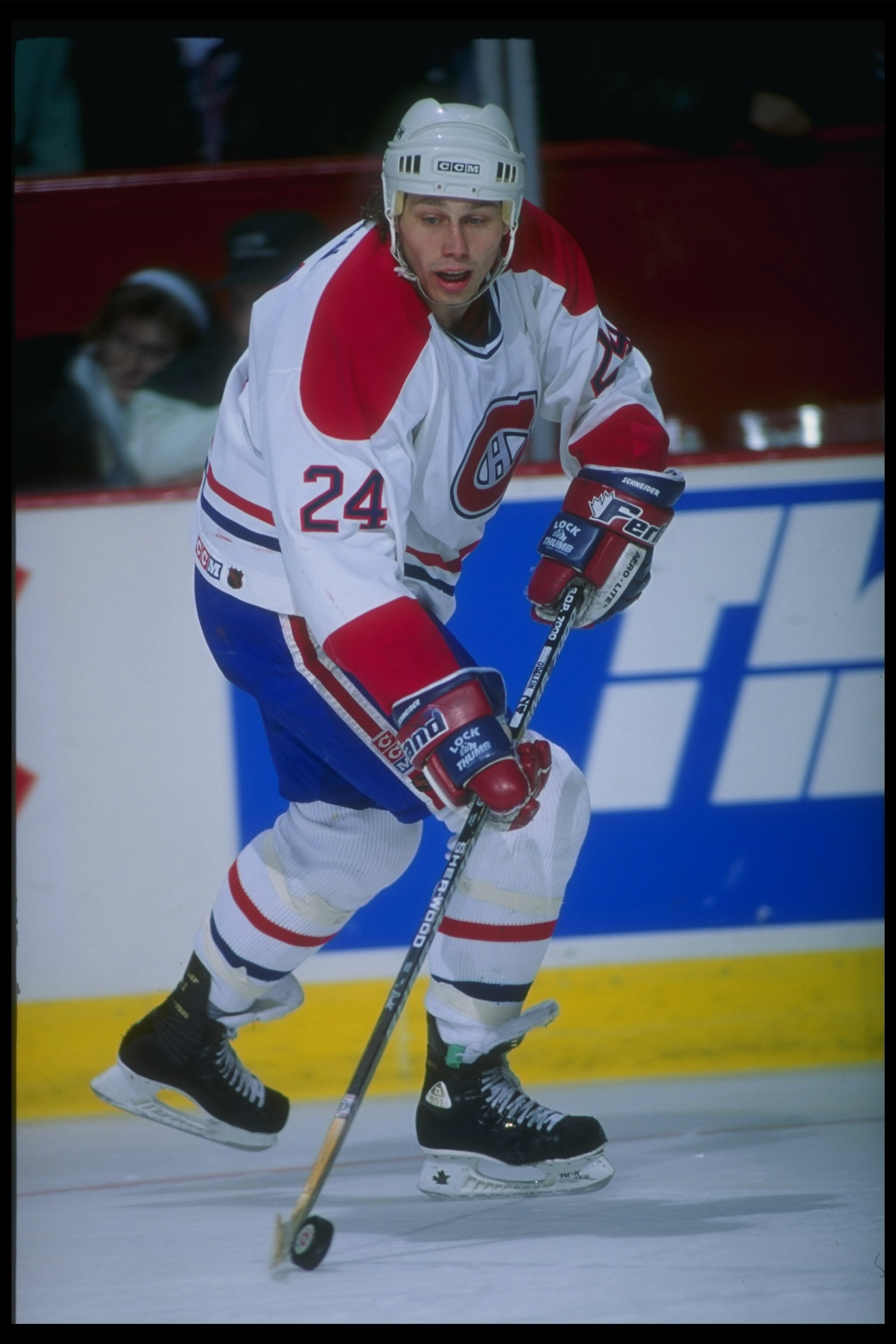 1993-1994: Defeneman Lyle Odelein of the Montreal Canadiens. Mandatory Credit: Robert Laberge /Allsport 1993-1994: Defeneman Lyle Odelein of the Montreal Canadiens. Mandatory Credit: Robert Laberge /Allsport