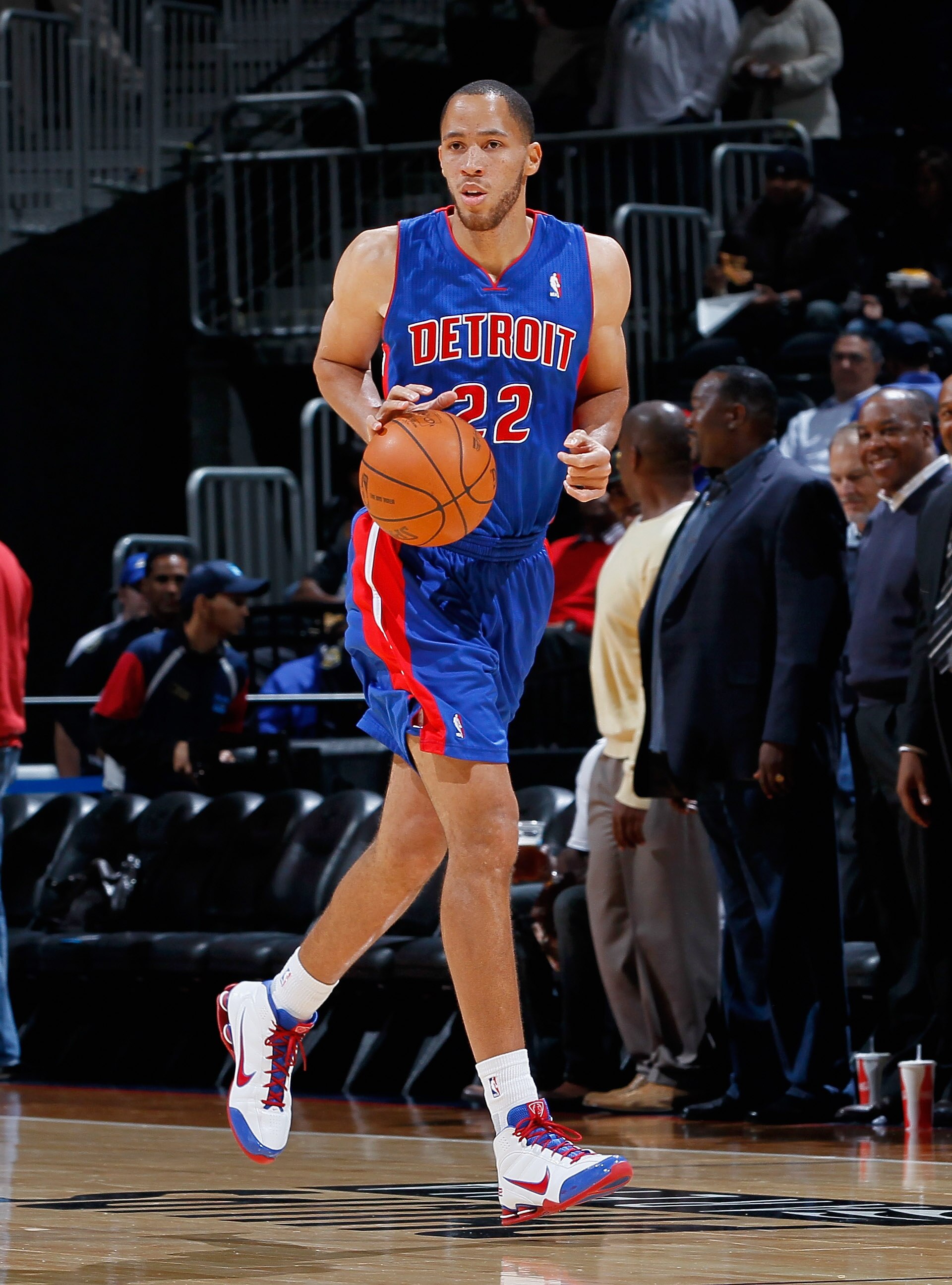 ATLANTA - NOVEMBER 03:  Tayshaun Prince #22 of the Detroit Pistons against the Atlanta Hawks at Philips Arena on November 3, 2010 in Atlanta, Georgia.  NOTE TO USER: User expressly acknowledges and agrees that, by downloading and/or using this Photograph,