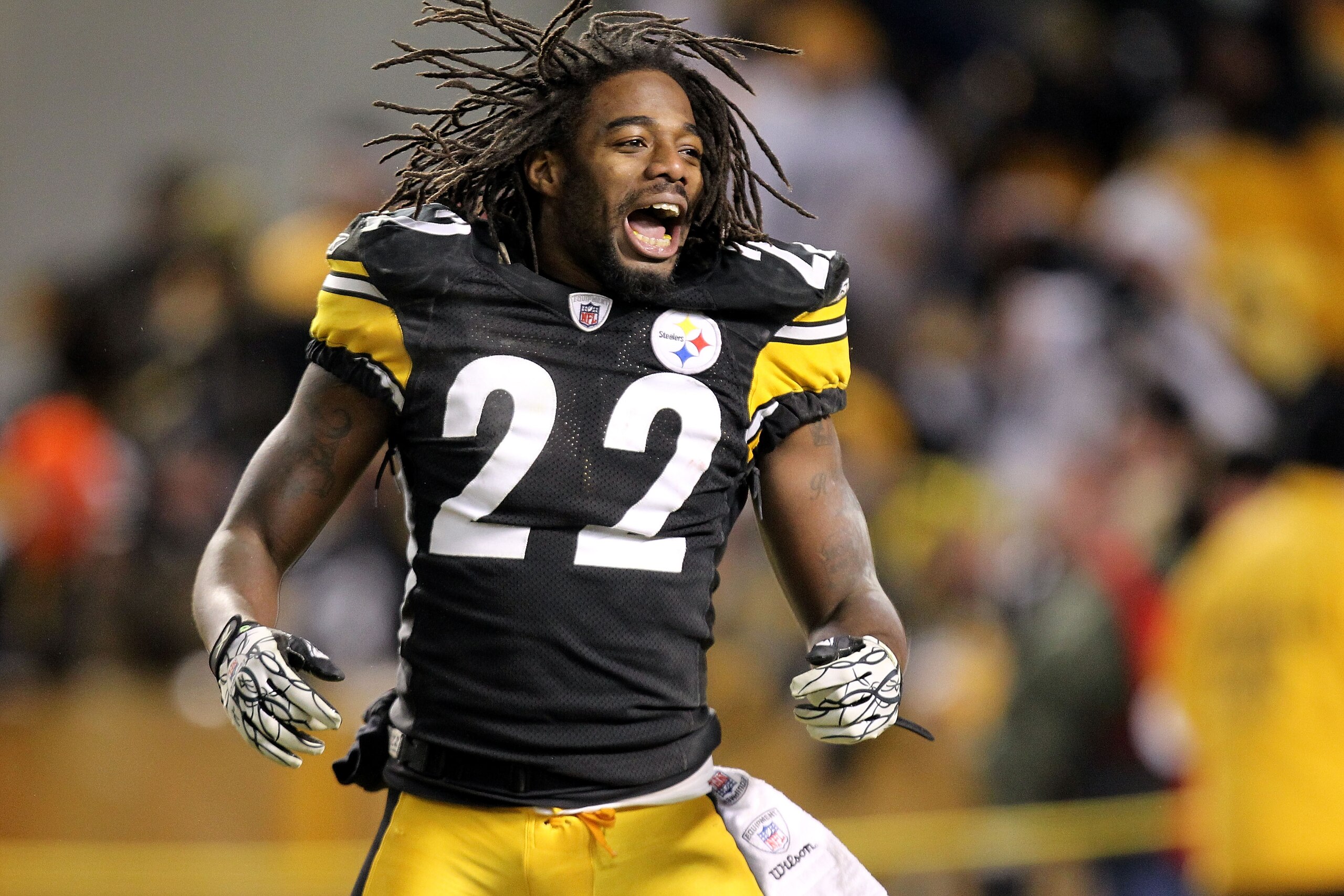 PITTSBURGH, PA - JANUARY 23: William Gay #22 of the Pittsburgh Steelers celebrates their 24 to 19 win over the New York Jets in the 2011 AFC Championship game at Heinz Field on January 23, 2011 in Pittsburgh, Pennsylvania. (Photo by Ronald Martinez/Gett PITTSBURGH, PA - JANUARY 23: William Gay #22 of the Pittsburgh Steelers celebrates their 24 to 19 win over the New York Jets in the 2011 AFC Championship game at Heinz Field on January 23, 2011 in Pittsburgh, Pennsylvania. (Photo by Ronald Martinez/Gett