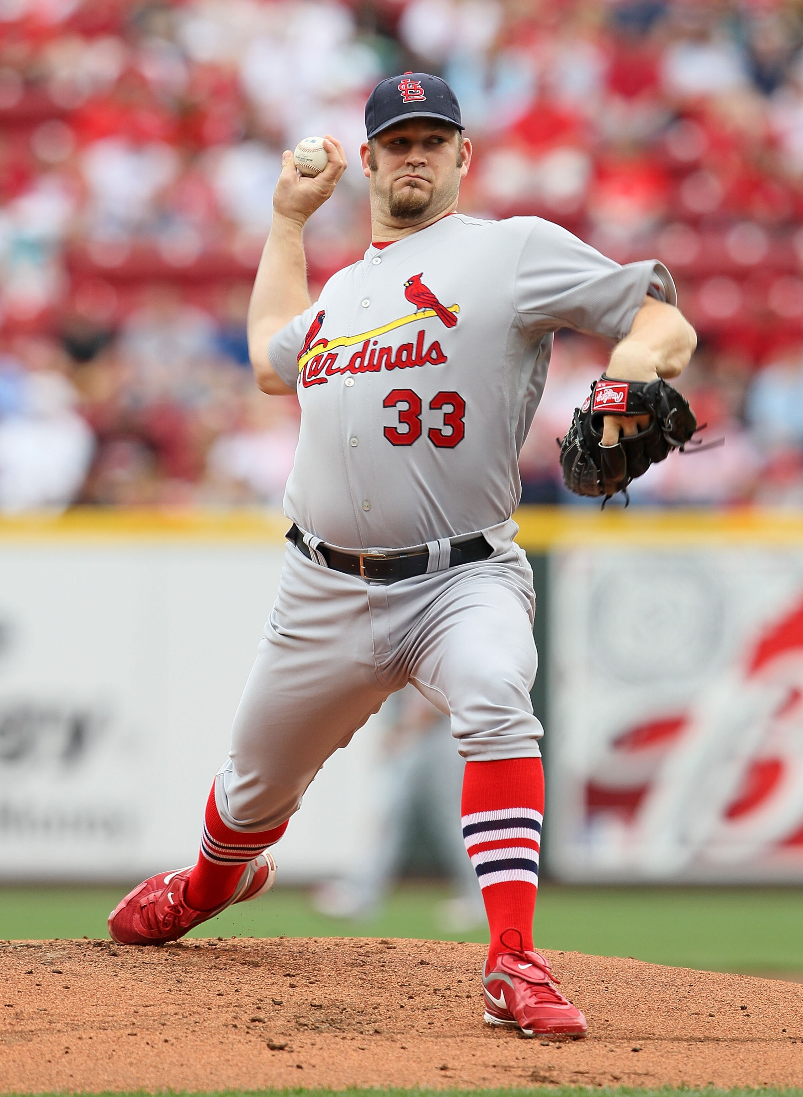 CINCINNATI - MAY 16: Brad Penny #33 of the St. Louis Cardinals throws a pitch during the game against the Cincinnati Reds at Great American Ball Park on May 16, 2010 in Cincinnati, Ohio. (Photo by Andy Lyons/Getty Images) CINCINNATI - MAY 16: Brad Penny #33 of the St. Louis Cardinals throws a pitch during the game against the Cincinnati Reds at Great American Ball Park on May 16, 2010 in Cincinnati, Ohio. (Photo by Andy Lyons/Getty Images)