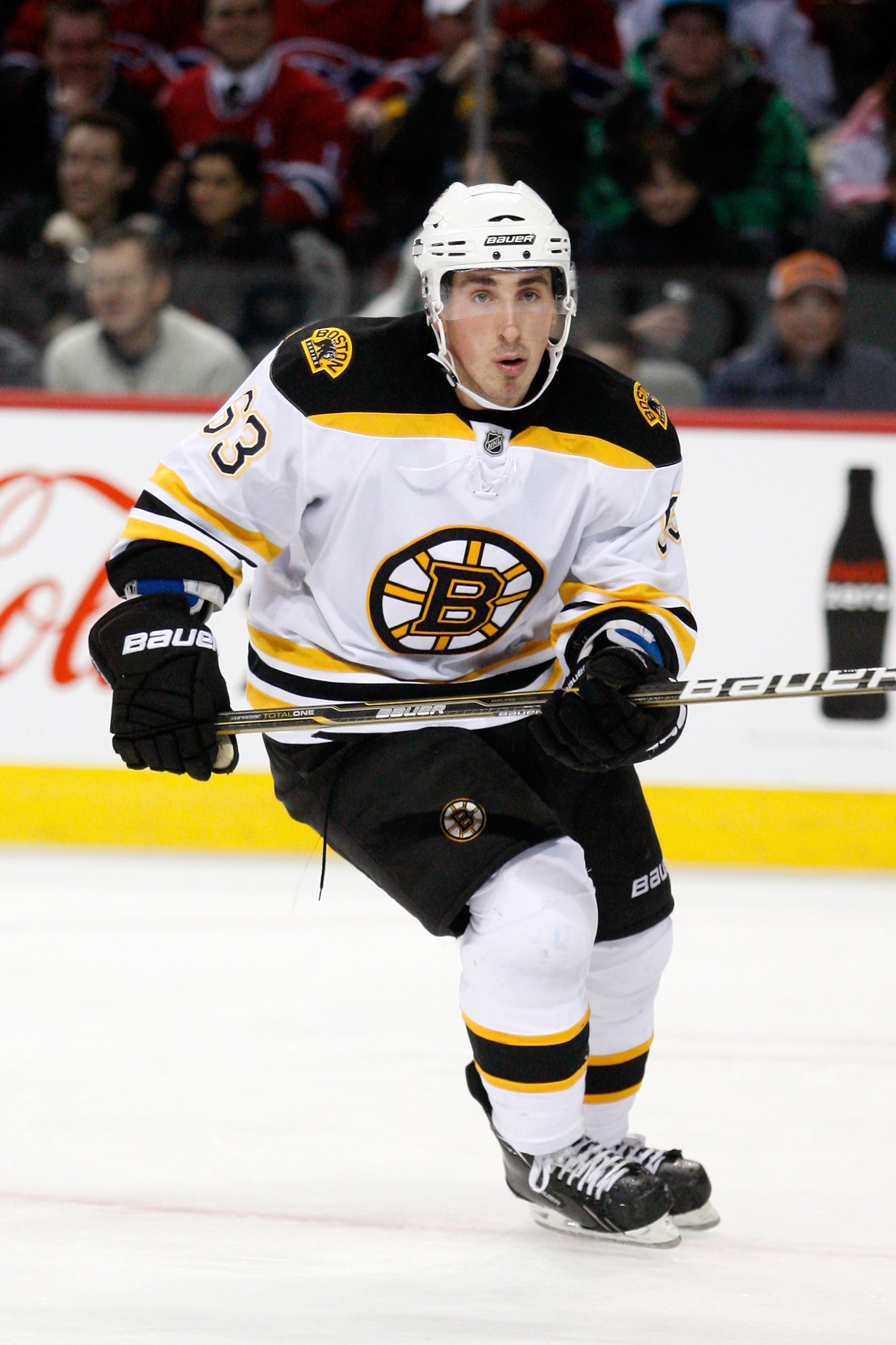 MONTREAL, CANADA - JANUARY 8: Brad Marchand #63 of the Boston Bruins skates during the NHL game against the Montreal Canadiens at the Bell Centre on January 8, 2011 in Montreal, Quebec, Canada. The Canadiens defeated the Bruins 3-2 in overtime. (Photo MONTREAL, CANADA - JANUARY 8: Brad Marchand #63 of the Boston Bruins skates during the NHL game against the Montreal Canadiens at the Bell Centre on January 8, 2011 in Montreal, Quebec, Canada. The Canadiens defeated the Bruins 3-2 in overtime. (Photo