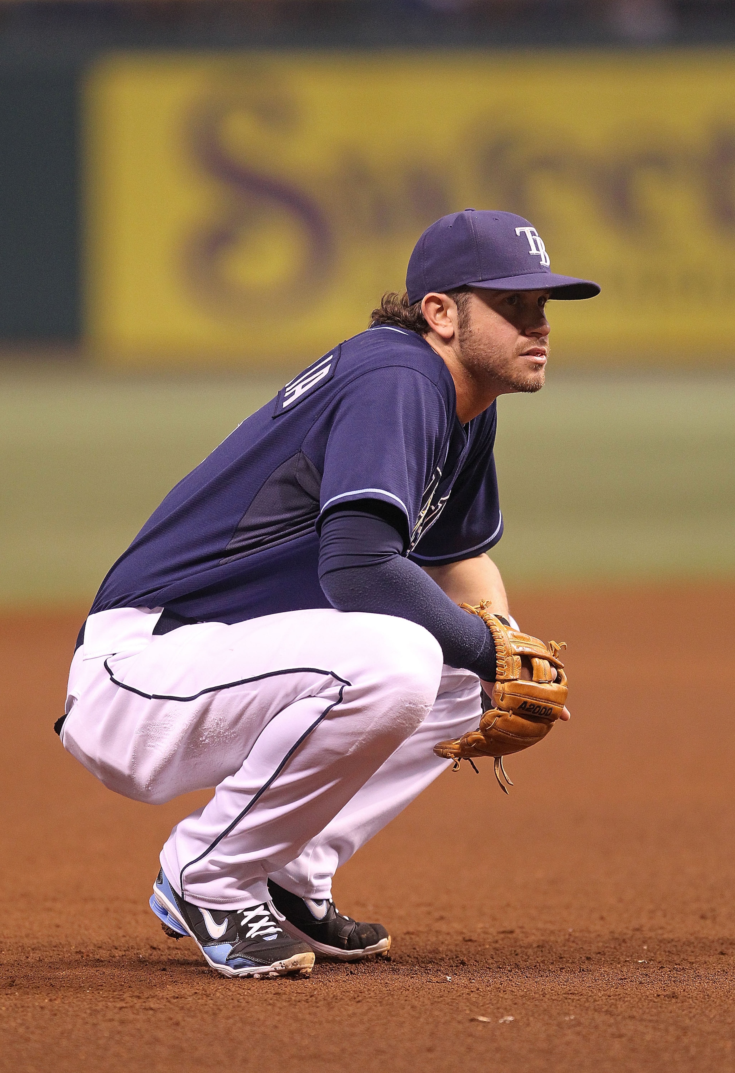 ST. PETERSBURG, FL - OCTOBER 12:  Evan Longoria #3 of the Tampa Bay Rays during Game 5 of the ALDS against the Texas Rangers at Tropicana Field on October 12, 2010 in St. Petersburg, Florida.  (Photo by Mike Ehrmann/Getty Images)