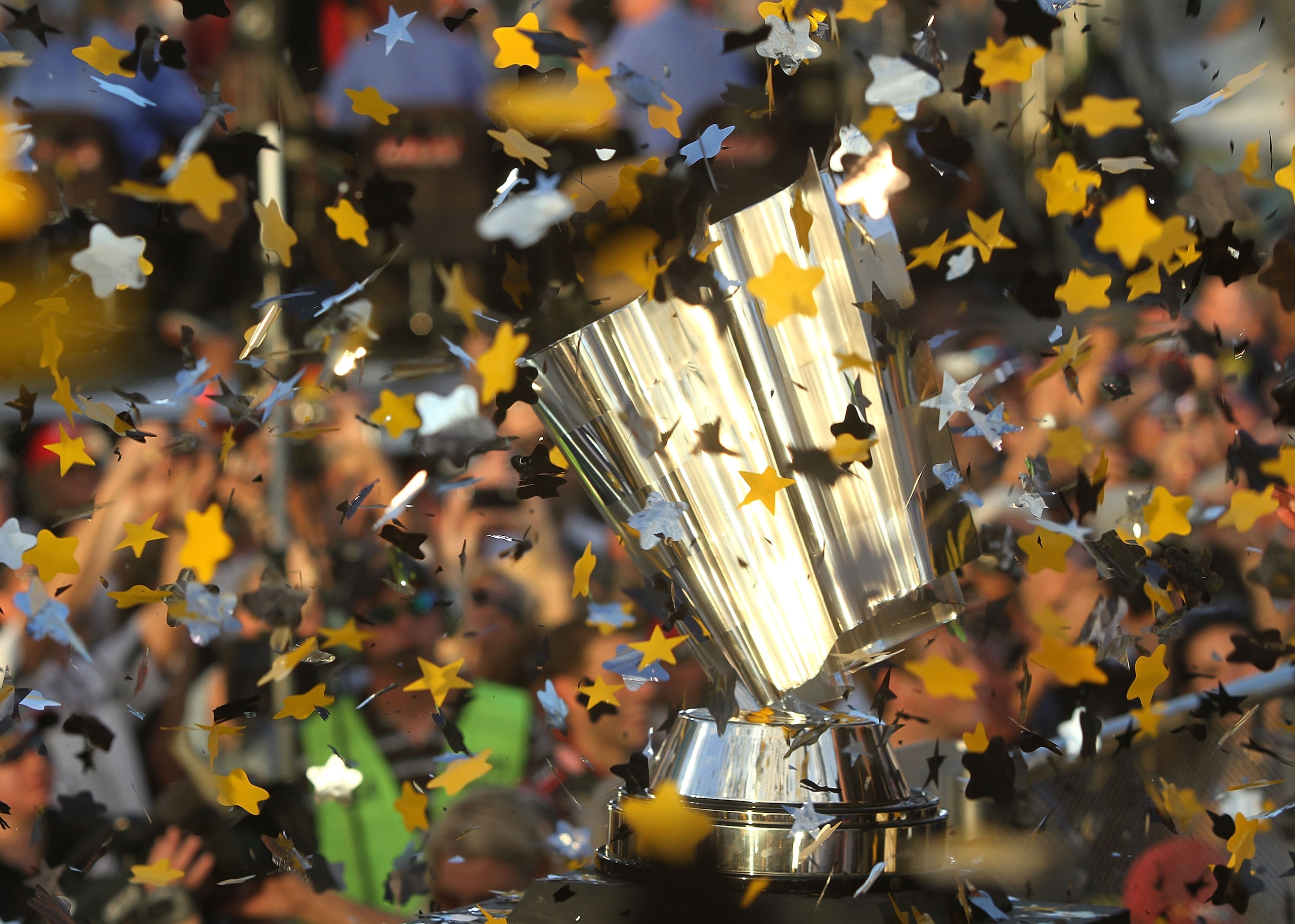 HOMESTEAD, FL - NOVEMBER 21: A view of the NASCAR Sprint Cup trophy after Jimmie Johnson, driver of the #48 Lowe's Chevrolet, clinched his fifth consecutive NASCAR Sprint Cup championship at Homestead-Miami Speedway on November 21, 2010 in Homestead, Flo HOMESTEAD, FL - NOVEMBER 21: A view of the NASCAR Sprint Cup trophy after Jimmie Johnson, driver of the #48 Lowe's Chevrolet, clinched his fifth consecutive NASCAR Sprint Cup championship at Homestead-Miami Speedway on November 21, 2010 in Homestead, Flo