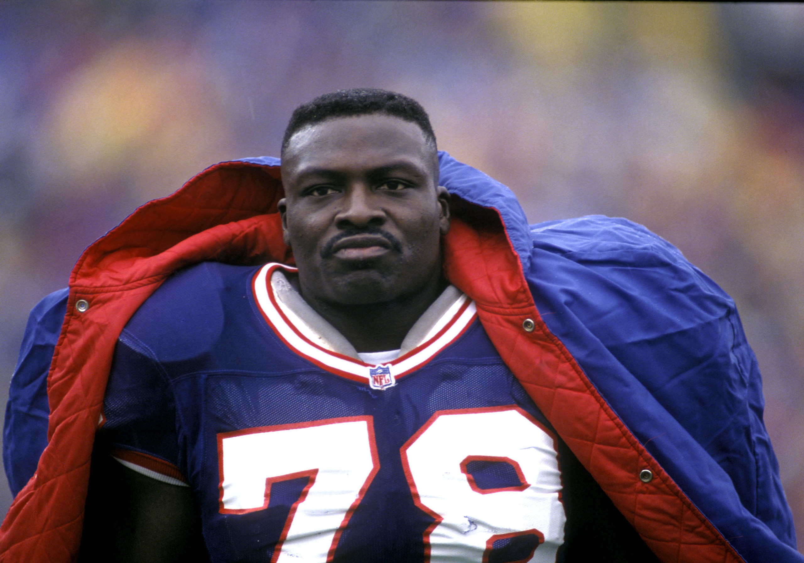 Bruce Smith, defensive end, Buffalo Bills. (Photo by Al Messerschmidt/Getty Images) *** Local Caption ***