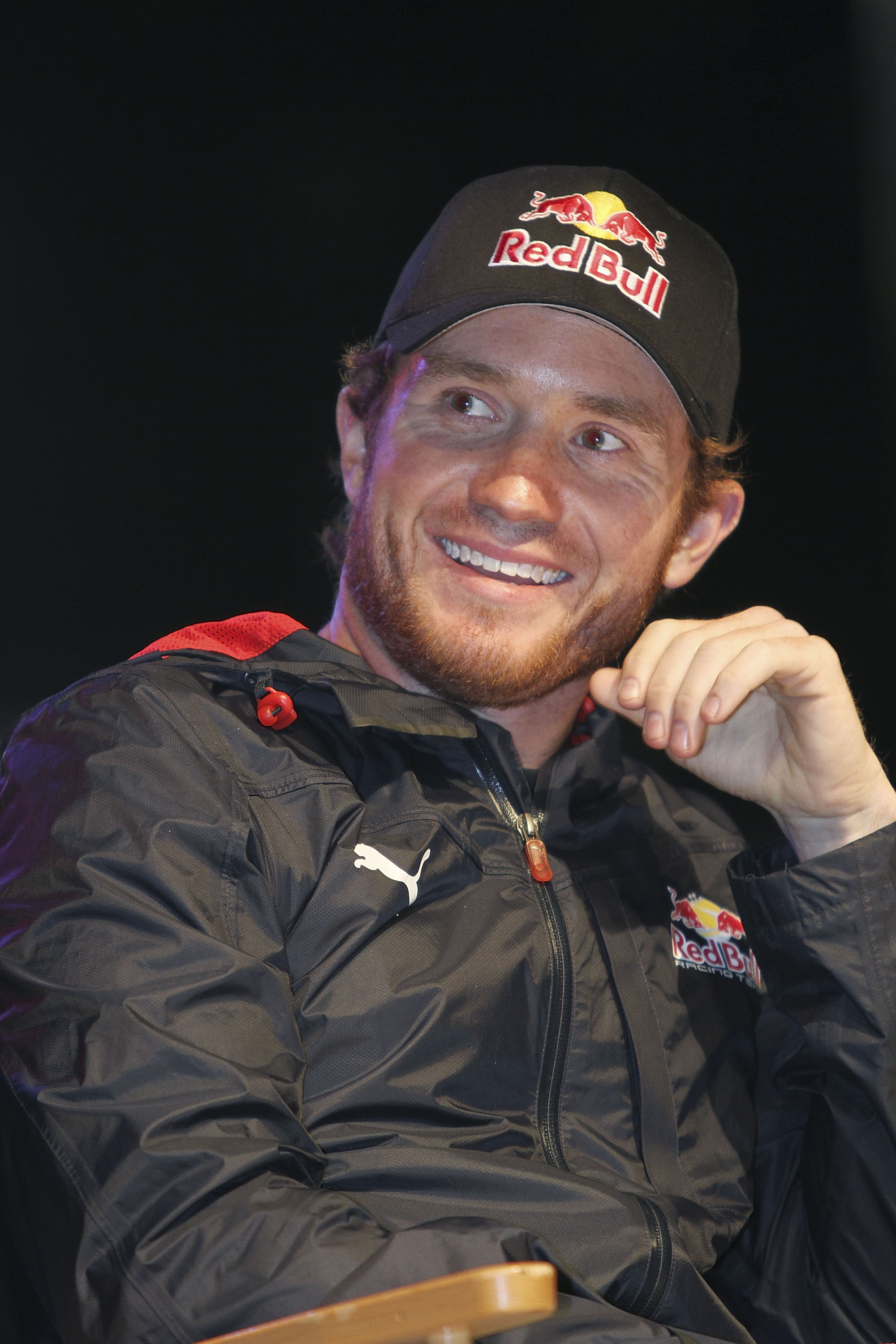 DAYTONA BEACH, FL - JANUARY 21:  Brian Vickers, driver of the #83 Red Bull Toyota particpates in Fan Forum at Daytona International Speedway on January 21, 2011 in Daytona Beach, Florida.  (Photo by Jerry Markland/Getty Images for NASCAR)