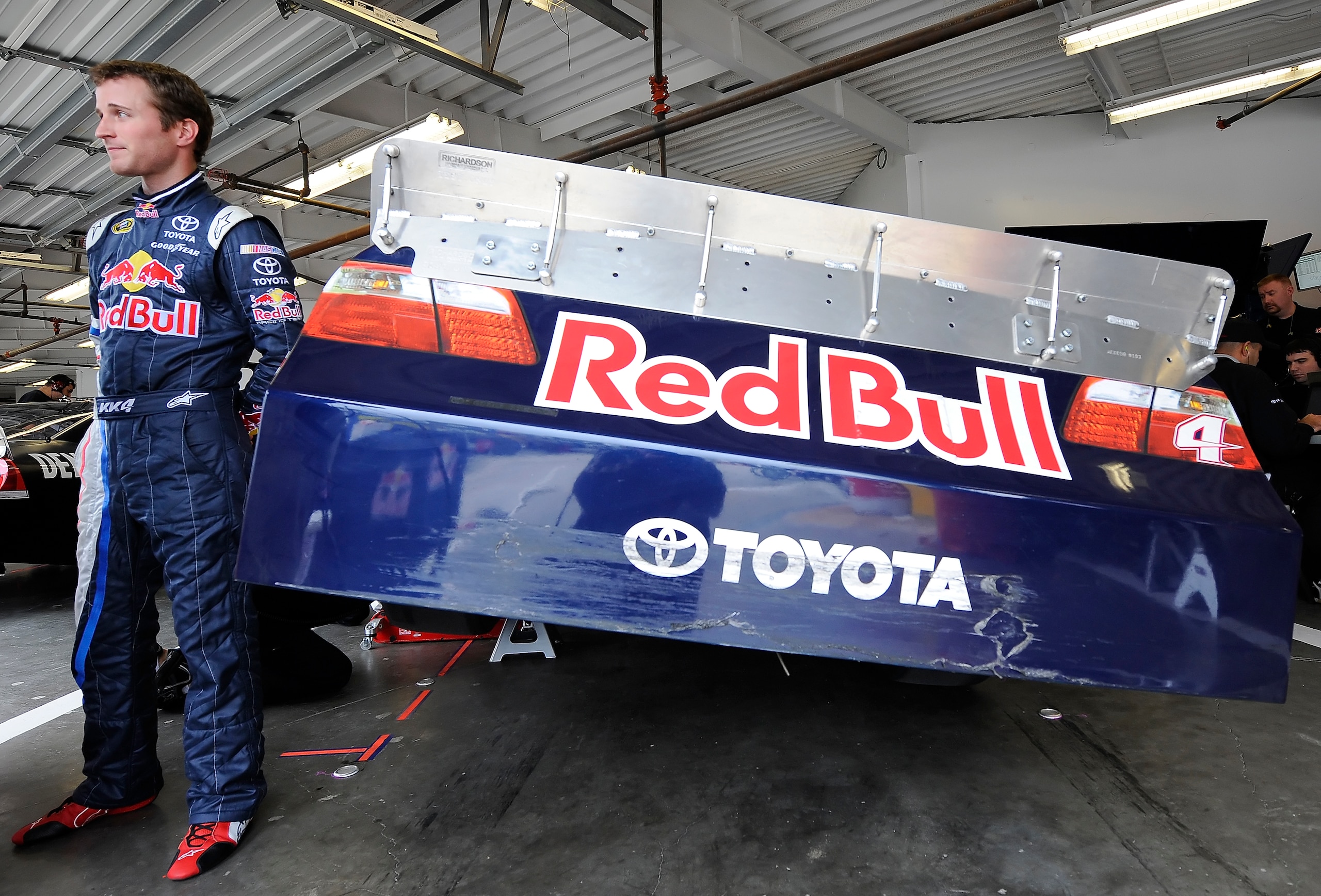 DAYTONA BEACH, FL - JANUARY 21: Kasey Kahne, driver of the #4 Red Bull Toyota, stands by his car during testing at Daytona International Speedway on January 21, 2011 in Daytona Beach, Florida. (Photo by Jared C. Tilton/Getty Images for NASCAR) DAYTONA BEACH, FL - JANUARY 21: Kasey Kahne, driver of the #4 Red Bull Toyota, stands by his car during testing at Daytona International Speedway on January 21, 2011 in Daytona Beach, Florida. (Photo by Jared C. Tilton/Getty Images for NASCAR)