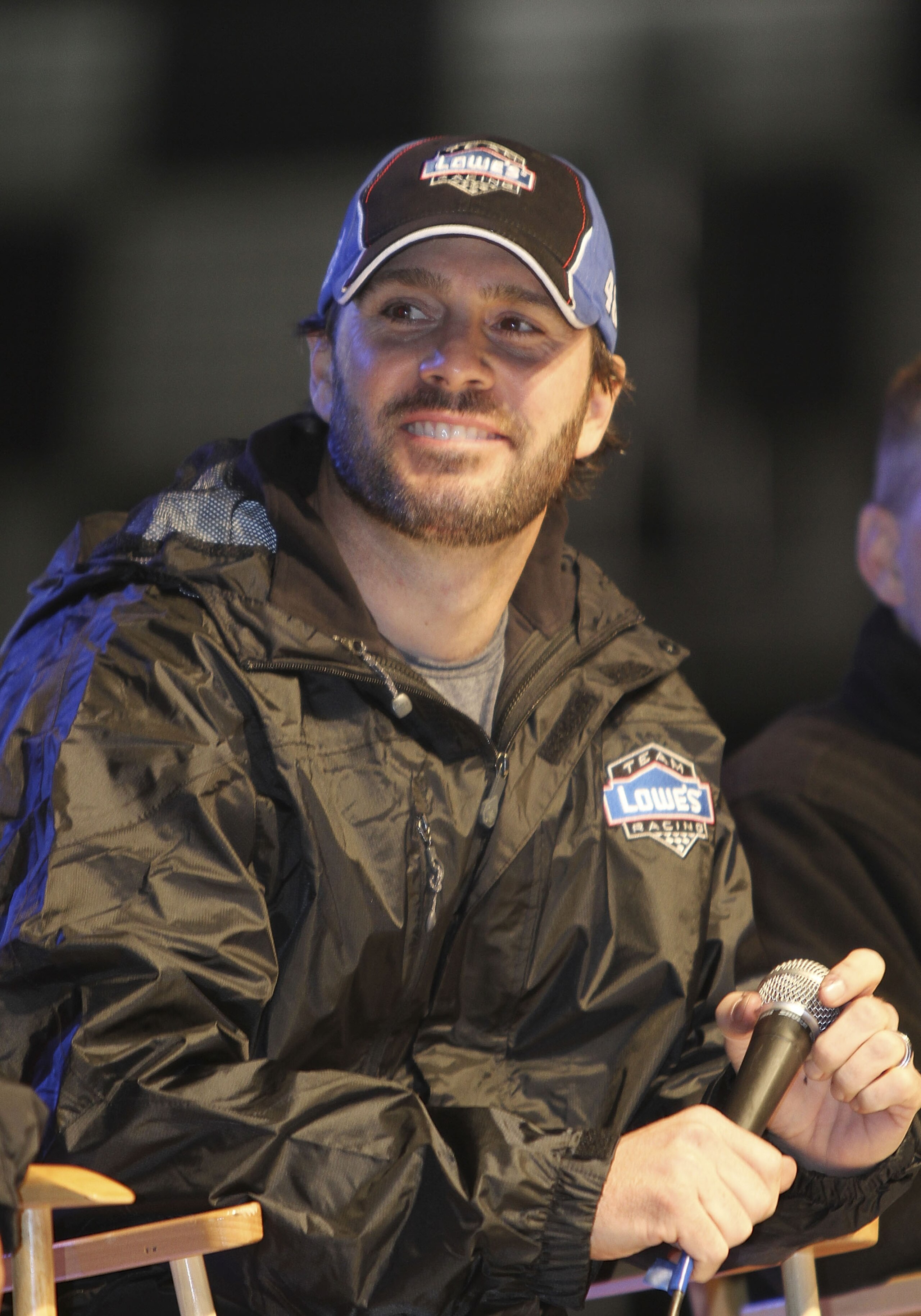 DAYTONA BEACH, FL - JANUARY 21: Jimmie Johnson, driver of the #48 Lowes Chevrolet participates in a Fan Forum at Daytona International Speedway on January 21, 2011 in Daytona Beach, Florida. (Photo by Jerry Markland/Getty Images for NASCAR) DAYTONA BEACH, FL - JANUARY 21: Jimmie Johnson, driver of the #48 Lowes Chevrolet participates in a Fan Forum at Daytona International Speedway on January 21, 2011 in Daytona Beach, Florida. (Photo by Jerry Markland/Getty Images for NASCAR)