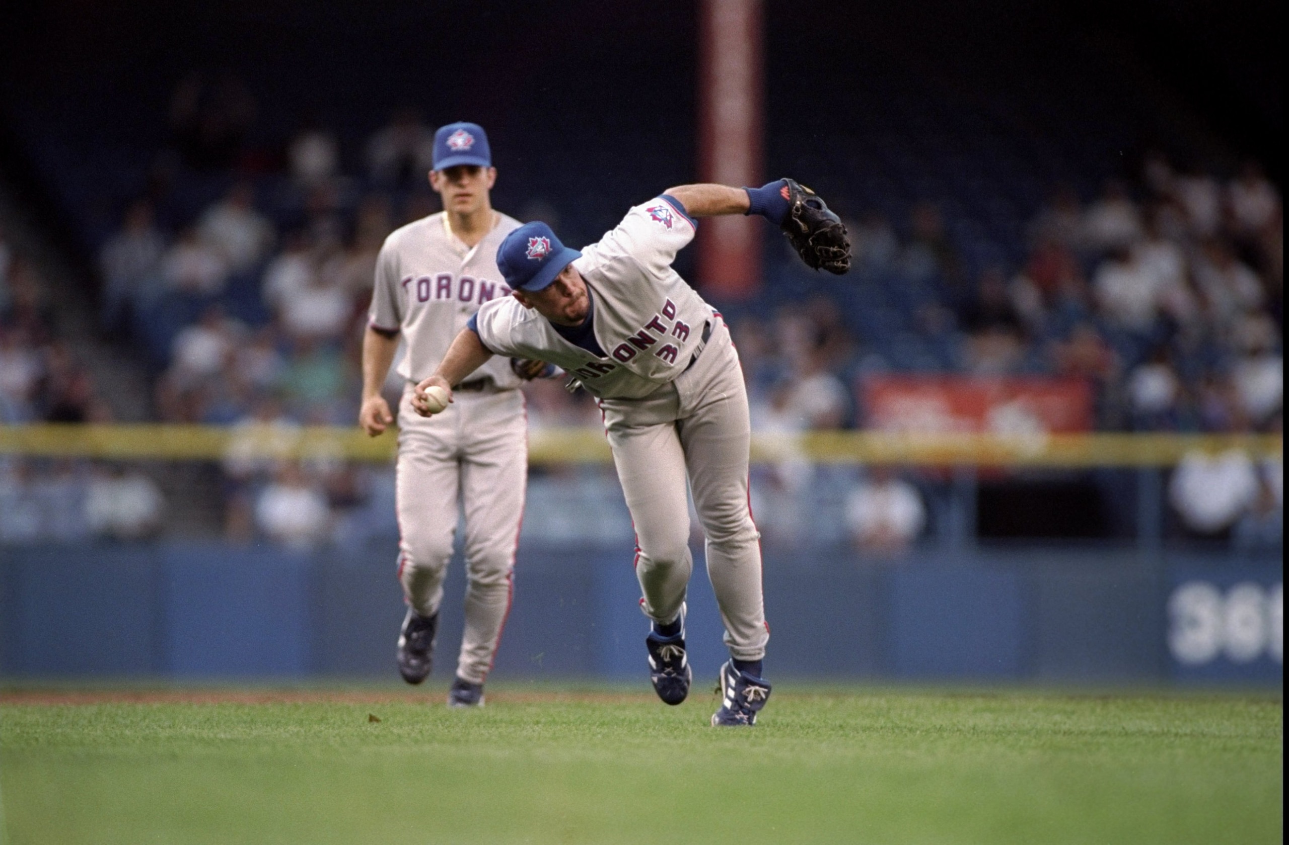 11 Jul 1998: Infielder Ed Sprague #33 of the Toronto Blue Jays in action during a game against the Detroit Tigers at Tiger Stadium in Detroit, Michigan. The Tigers defeated the Blue Jays 5-2.