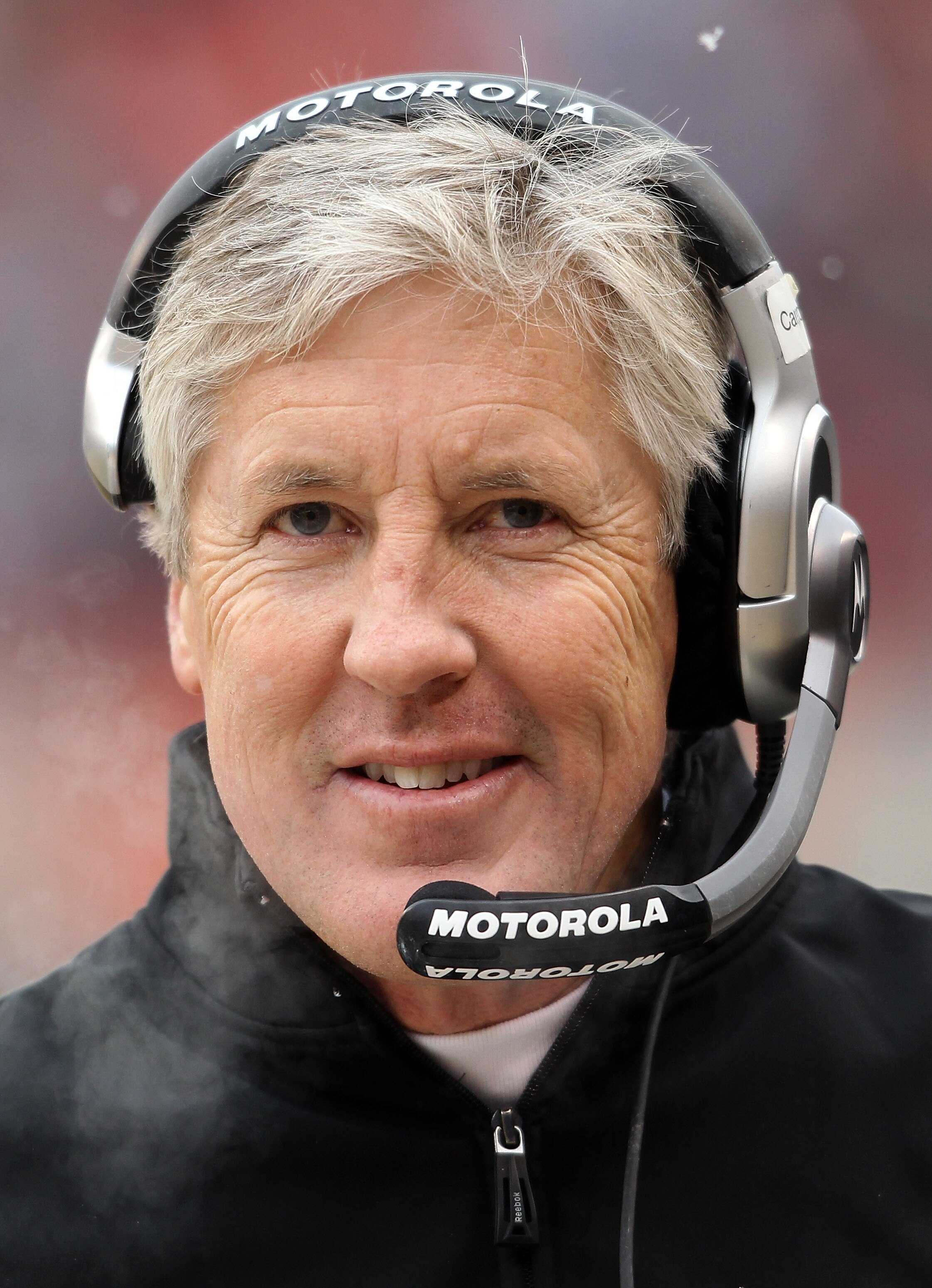 CHICAGO, IL - JANUARY 16:  Head coach Pete Carroll of the Seattle Seahawks looks on from the sideline in the first half against the Chicago Bears in the 2011 NFC divisional playoff game at Soldier Field on January 16, 2011 in Chicago, Illinois.  (Photo by