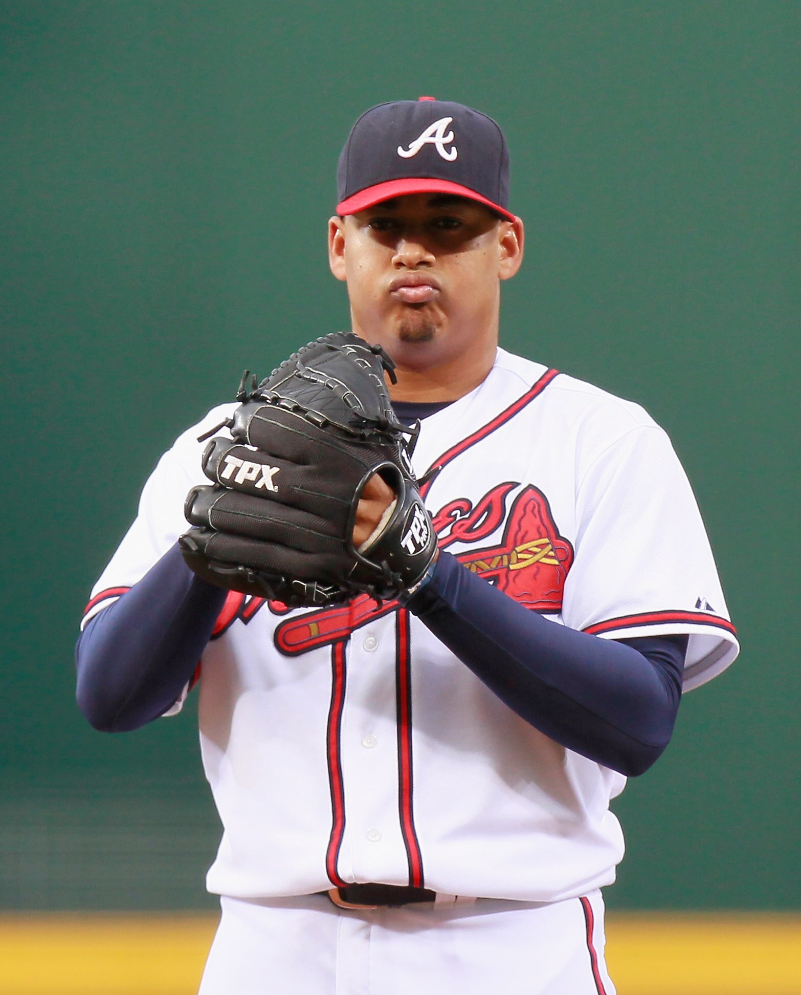ATLANTA - SEPTEMBER 09:  Starting pitcher Jair Jurrjens #49 of the Atlanta Braves against the St. Louis Cardinals at Turner Field on September 9, 2010 in Atlanta, Georgia.  (Photo by Kevin C. Cox/Getty Images)