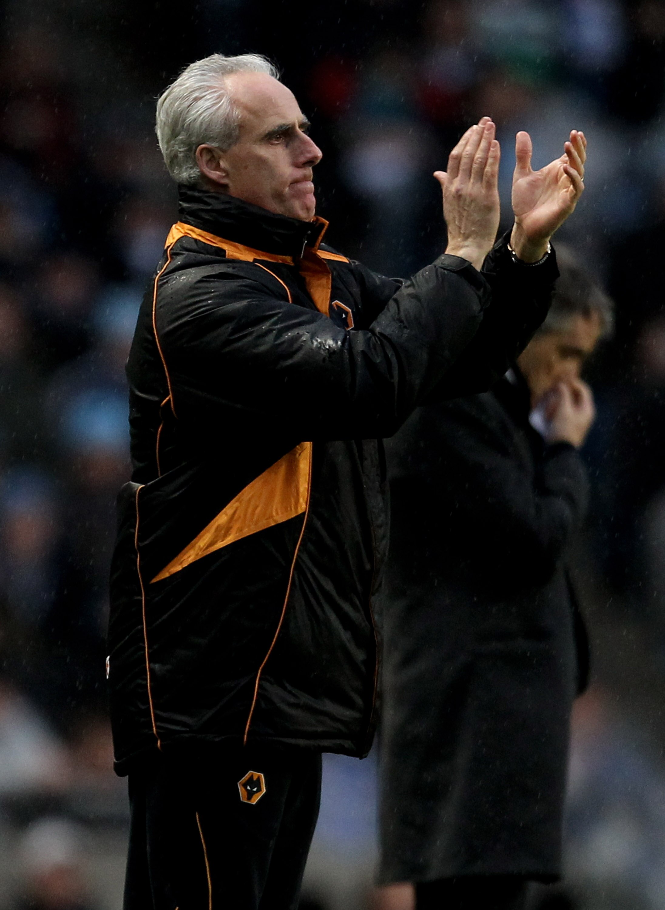 MANCHESTER, UNITED KINGDOM - JANUARY 15:  Wolverhampton Wanderers Manager Mick McCarthy applauds during the Barclays Premier League match between Manchester City and Wolverhampton Wanderers at the City of Manchester Stadium on January 15, 2011 in Manchest