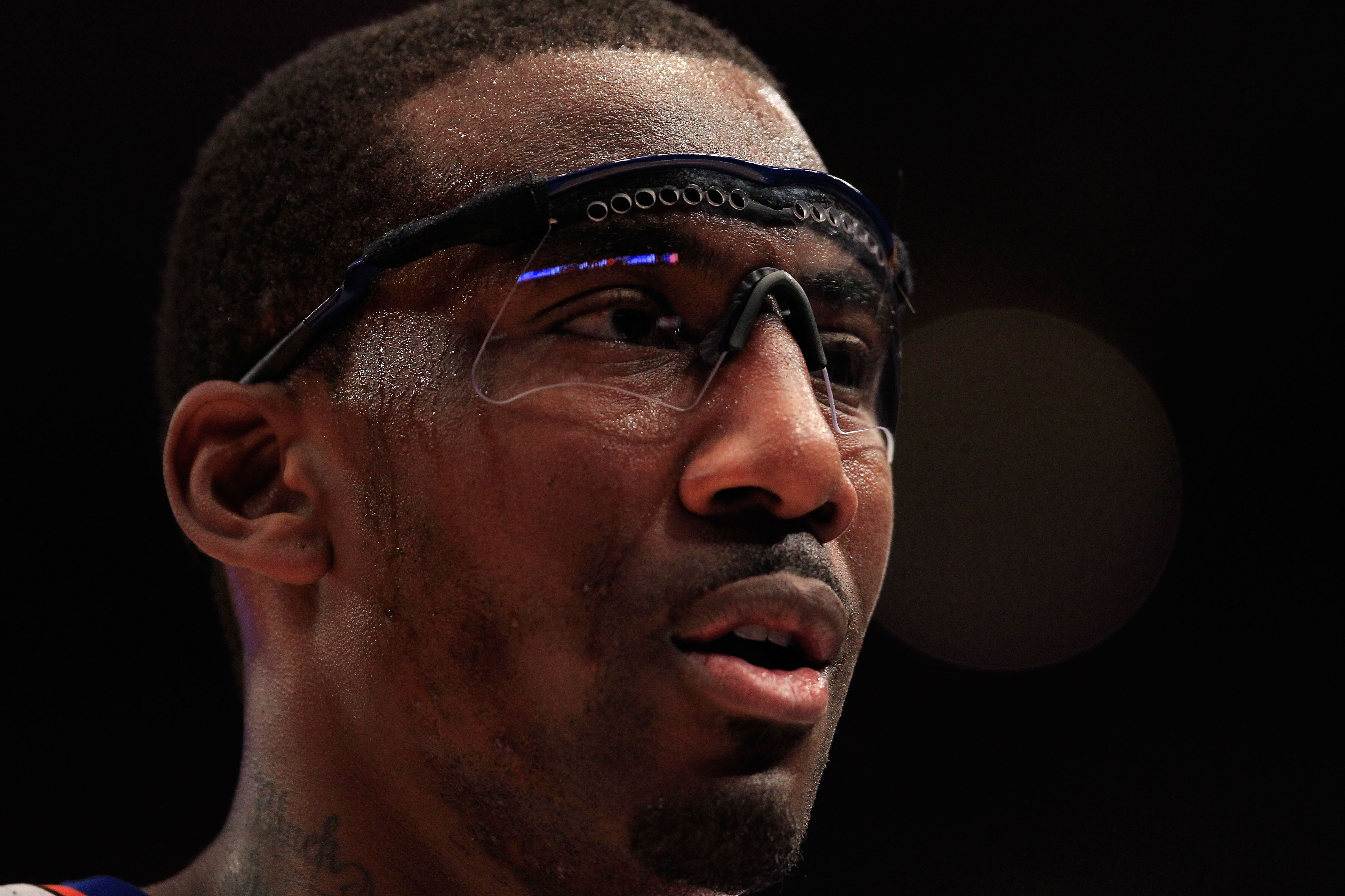 NEW YORK, NY - JANUARY 24:  Amar'e Stoudemire #11 of the New York Knicks on court against the Washington Wizards at Madison Square Garden on January 24, 2011 in New York City. NOTE TO USER: User expressly acknowledges and agrees that, by downloading and/o