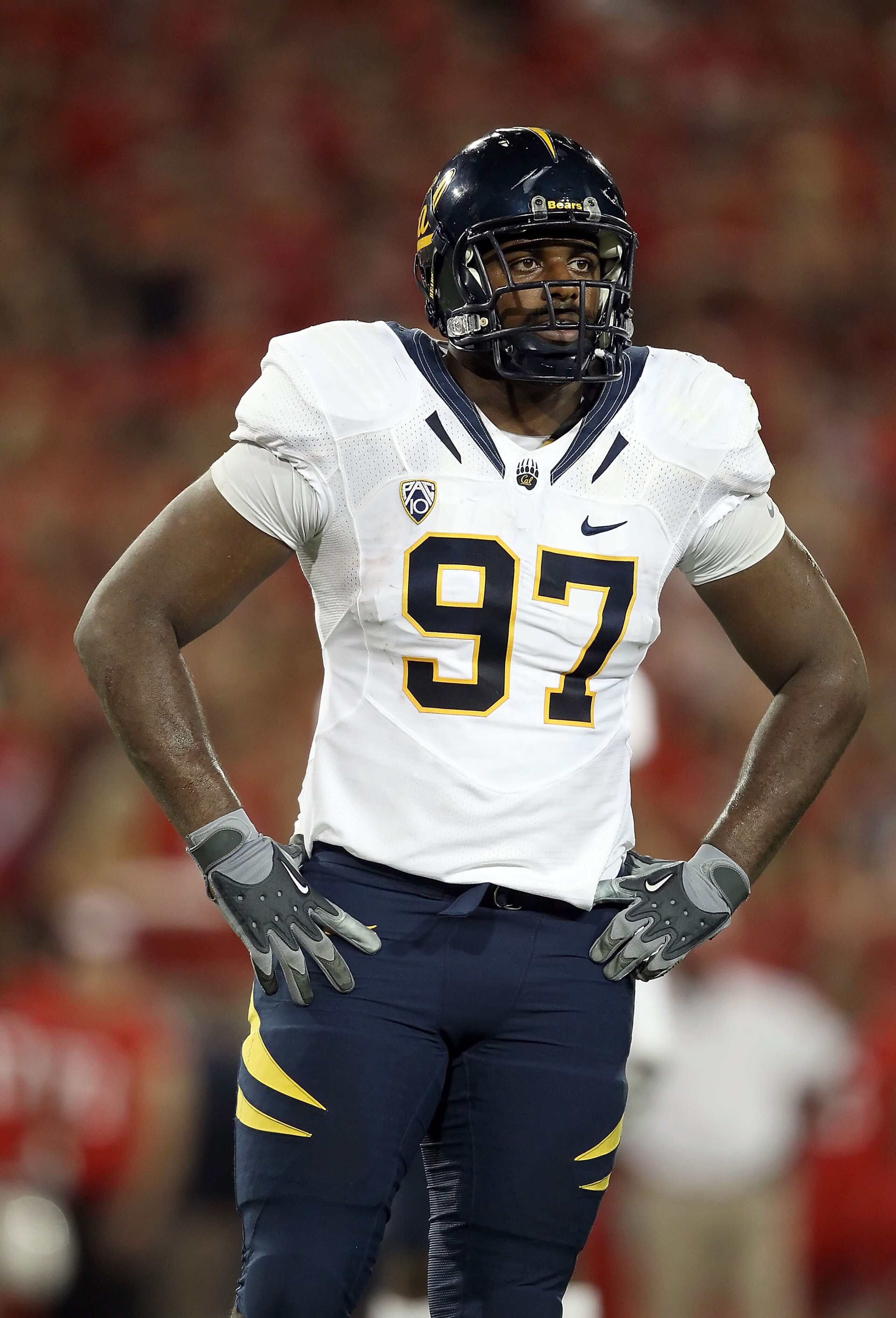 TUCSON, AZ - SEPTEMBER 25:  Defensive tackle Cameron Jordan #97 of the California Golden Bears during the college football game against the Arizona Wildcats at Arizona Stadium on September 25, 2010 in Tucson, Arizona. The Wildcats defeated the Golden Bear