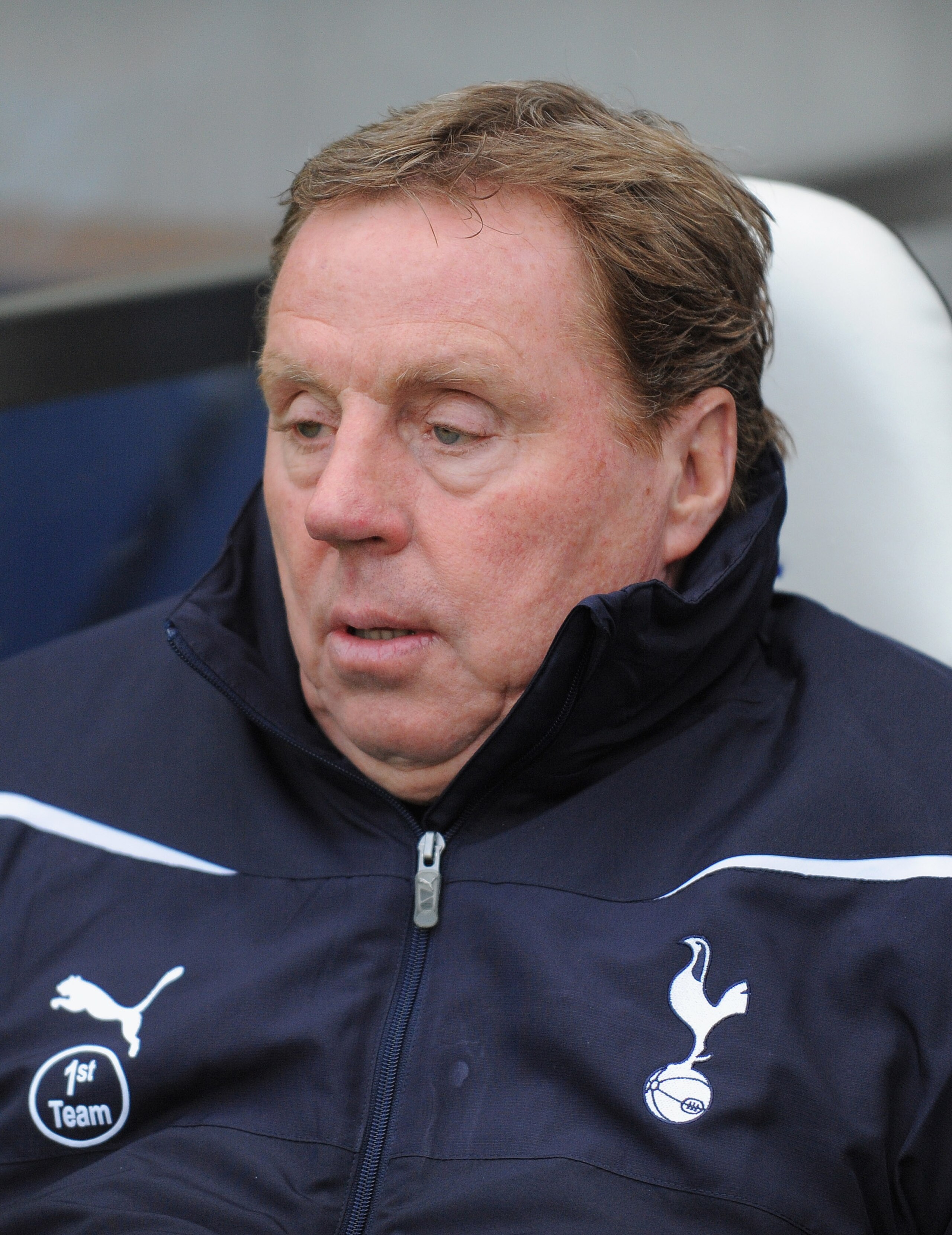 NEWCASTLE UPON TYNE, ENGLAND - JANUARY 22:   Spurs manager Harry Redknapp looks on before the Barclays Premier League match between Newcastle United and Tottenham Hotspur at St James' Park on January 22, 2011 in Newcastle upon Tyne, England.  (Photo by Mi