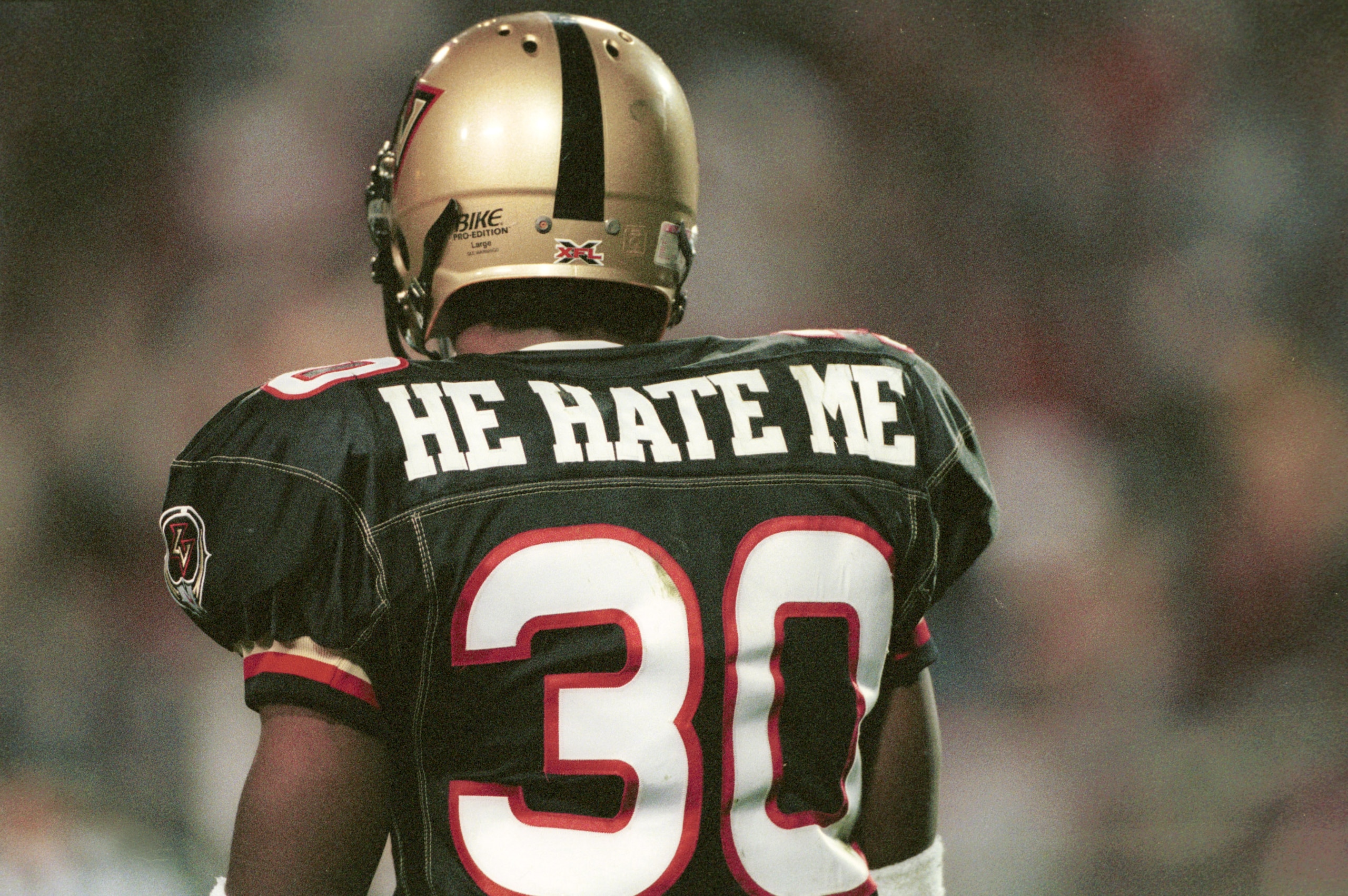3 Feb 2001: Rod 'He Hate Me' Smart #30 of the Las Vegas Outlaws in action against the New York/New Jersey Hitmen at Sam Boyd Stadium in Las Vegas, Nevada. The Outlaws won 19-0. Mandatory Credit: Todd Warshaw/ALLSPORT 3 Feb 2001: Rod 'He Hate Me' Smart #30 of the Las Vegas Outlaws in action against the New York/New Jersey Hitmen at Sam Boyd Stadium in Las Vegas, Nevada. The Outlaws won 19-0. Mandatory Credit: Todd Warshaw/ALLSPORT