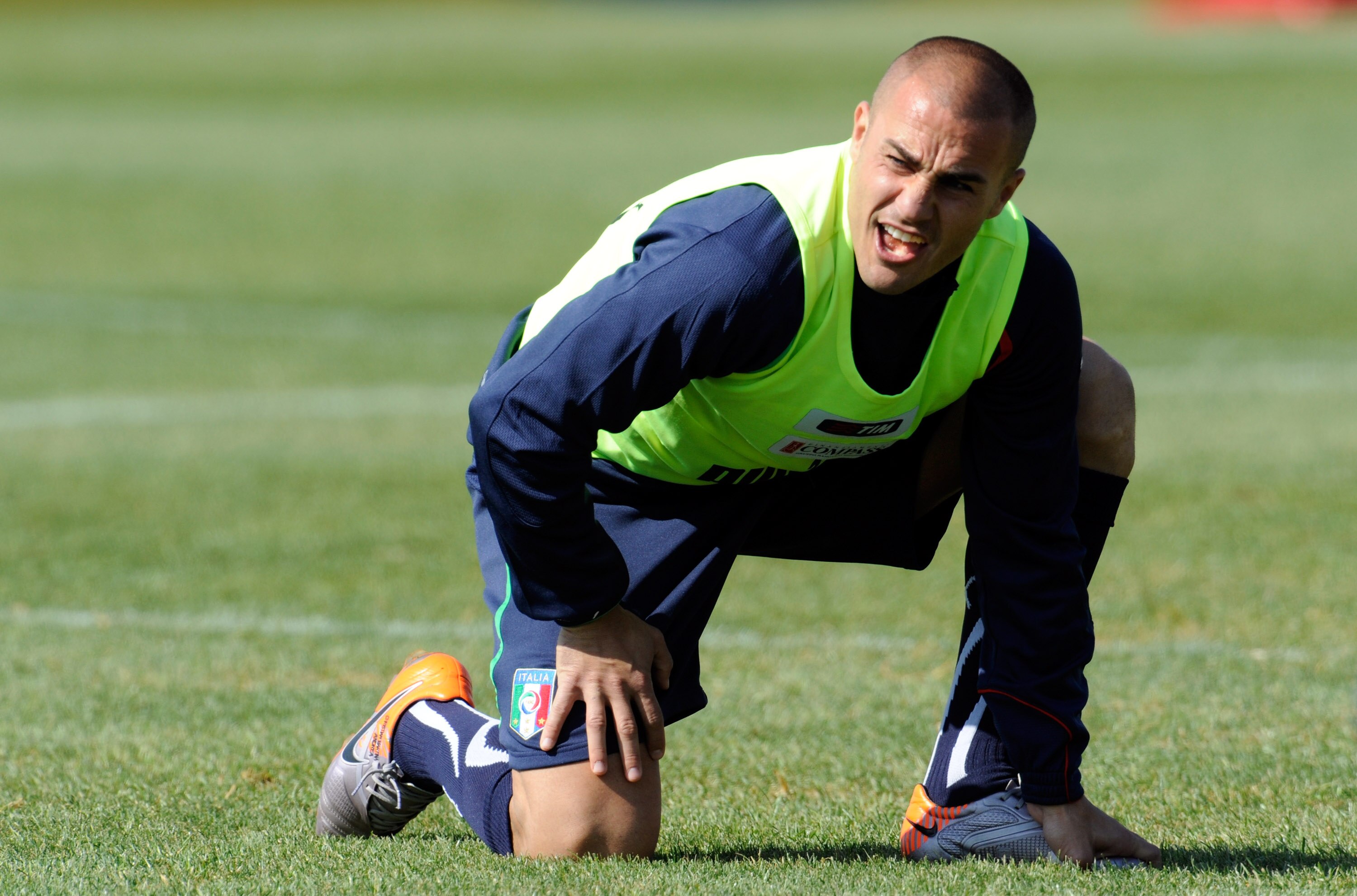 CENTURION, SOUTH AFRICA - JUNE 22:  Fabio Cannavaro of Italy during an Italian team training session at the 2010 FIFA World Cup on June 22, 2010 in Centurion, South Africa.  (Photo by Claudio Villa/Getty Images)