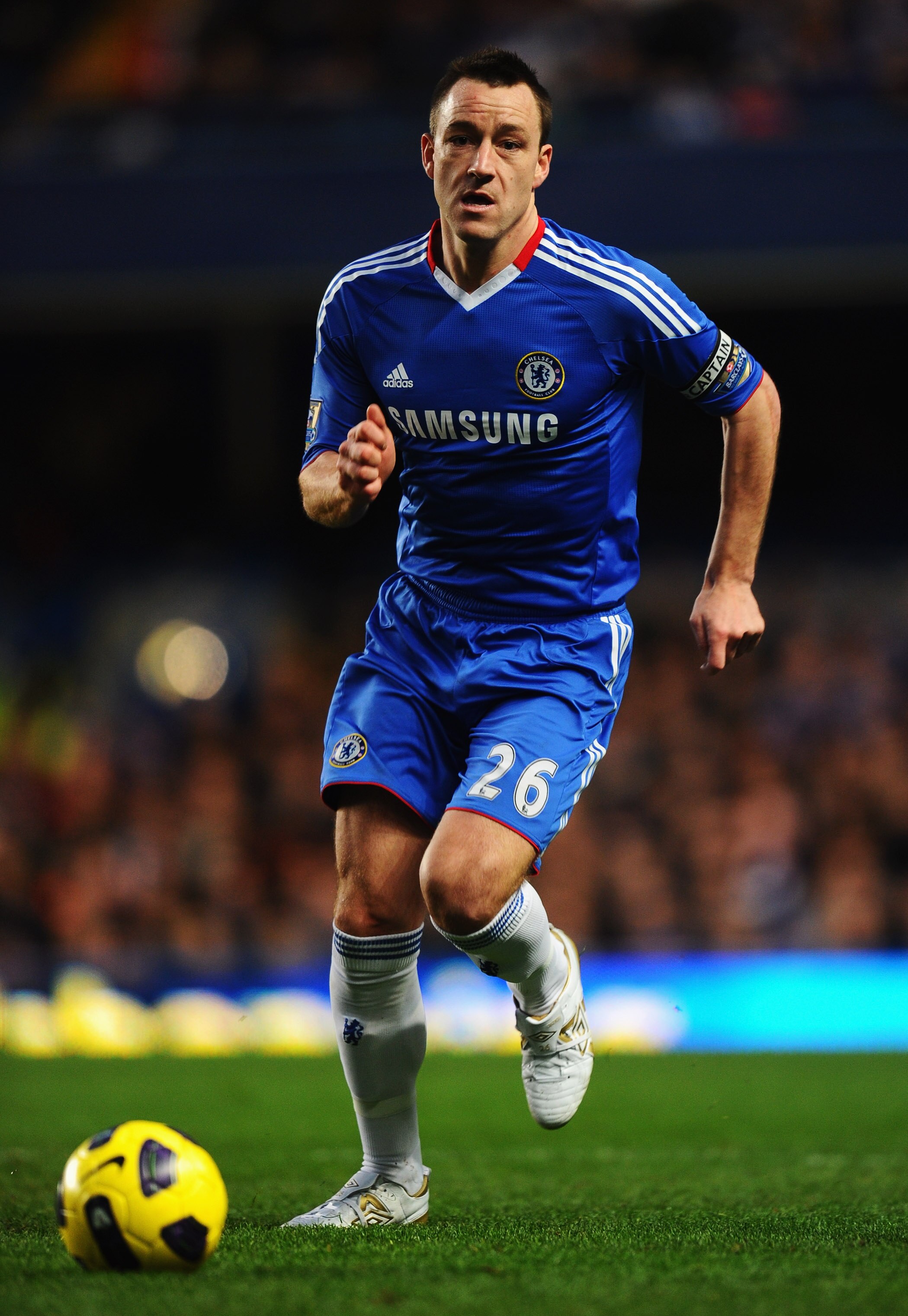 LONDON, ENGLAND - JANUARY 15:  John Terry of Chelsea in action during the Barclays Premier League match between Chelsea and Blackburn Rovers at Stamford Bridge on January 15, 2011 in London, England.  (Photo by Mike Hewitt/Getty Images)