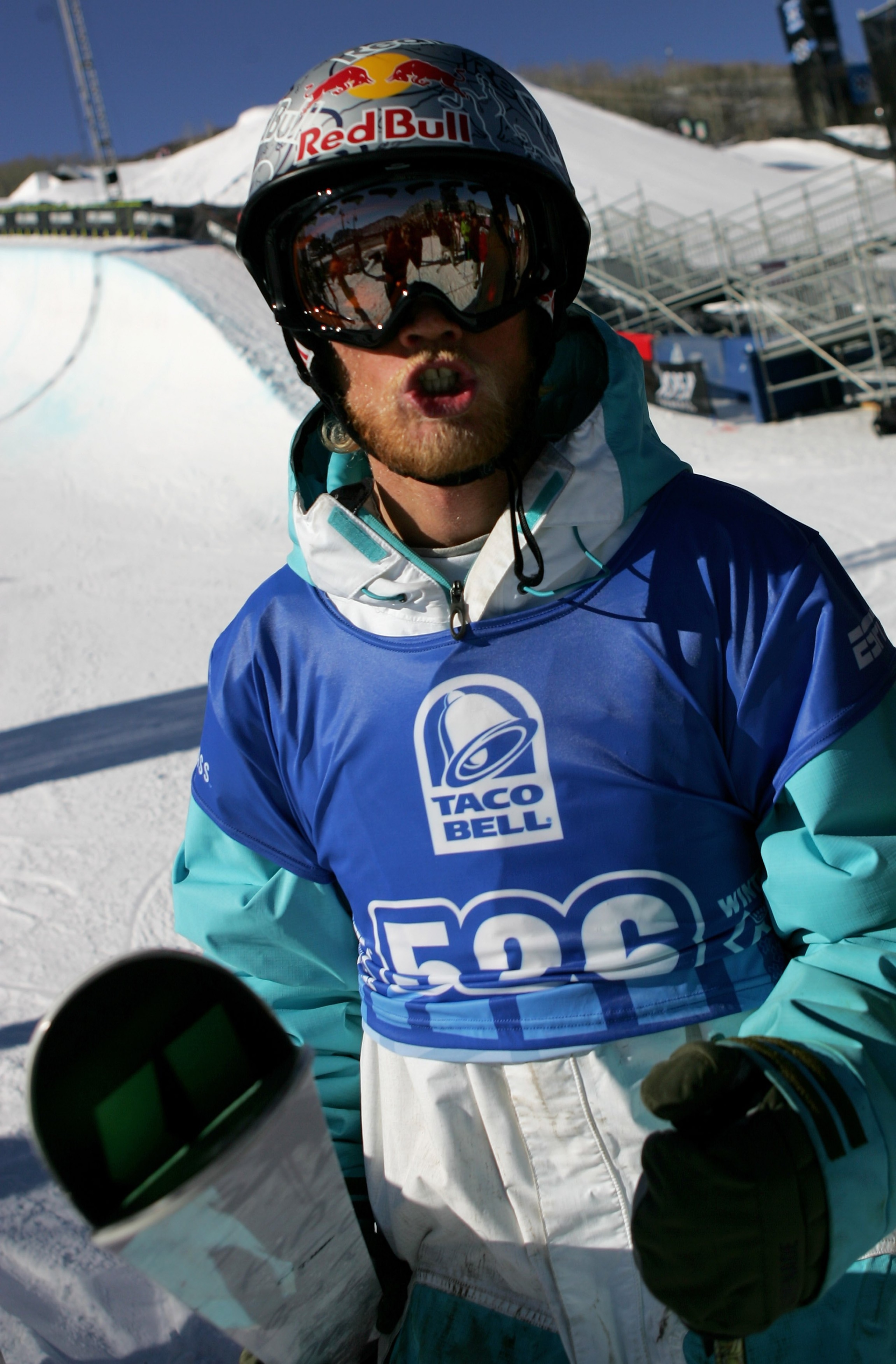 ASPEN, CO - JANUARY 25:  Tanner Hall of Kalispell, Montana leaves the pipe after competing in the Skiing Superpipe Men's Elimination at the ESPN Winter X Games 11 on January 25, 2007 in Aspen, Colorado.  (Photo by Doug Pensinger/Getty Images)
