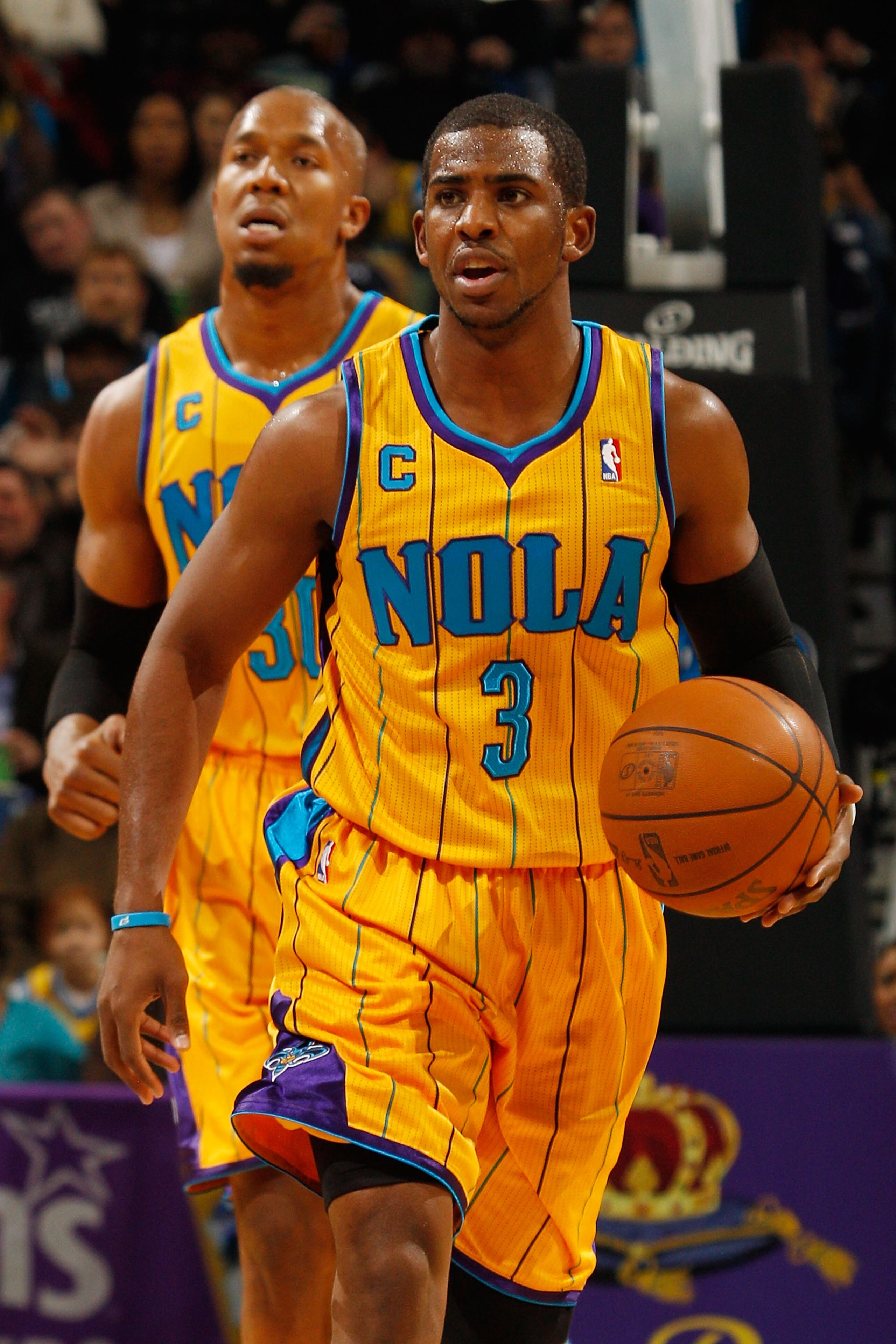 NEW ORLEANS, LA - JANUARY 22:  Chris Paul #3 of the New Orleans Hornets drives the ball up the court during the game against the San Antonio Spurs at the New Orleans Arena on January 22, 2011 in New Orleans, Louisiana.  The Hornets defeated the Spurs 96-7