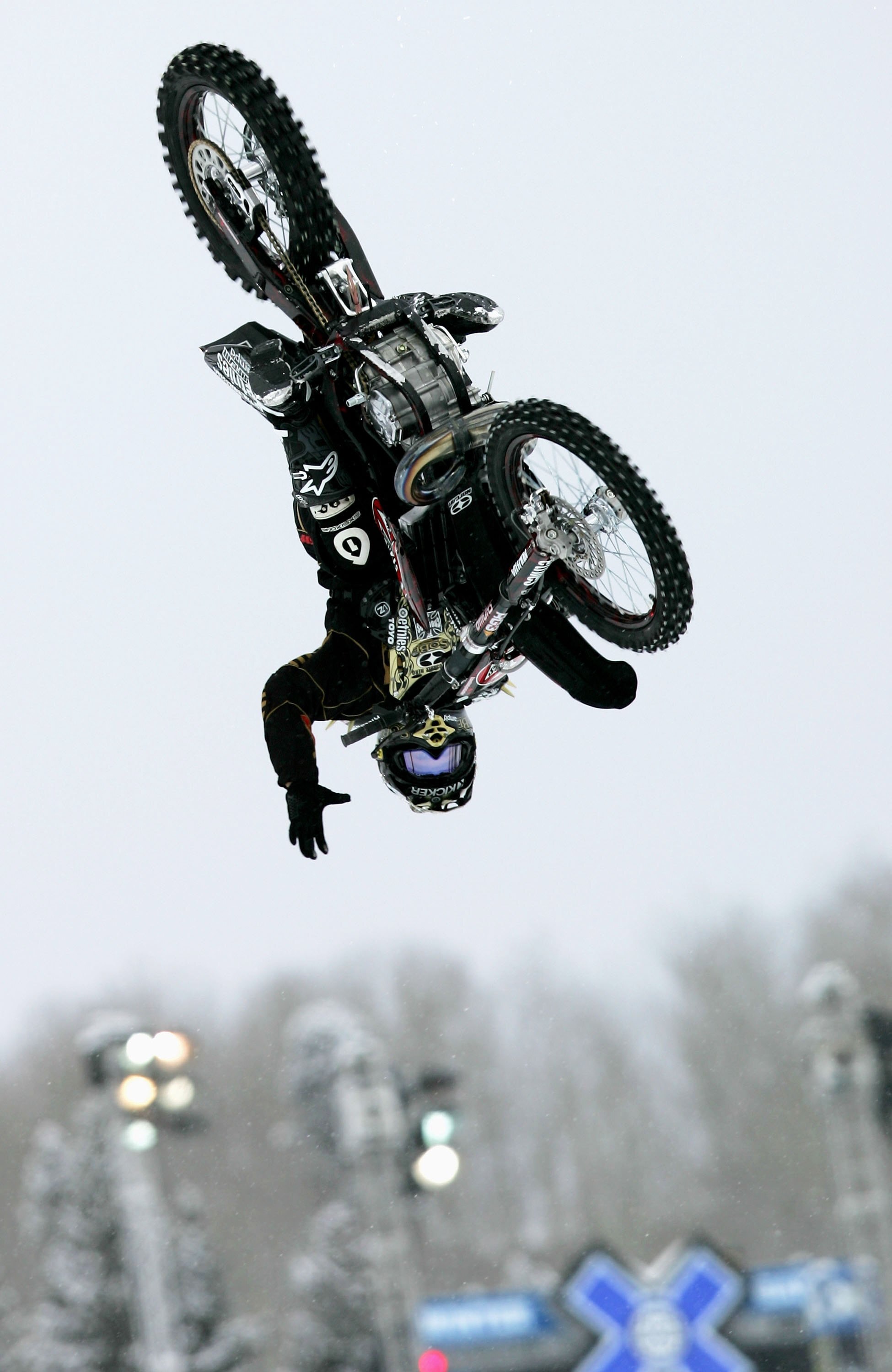 ASPEN, CO - JANUARY 29:  Brian Deegan of Temecula, California takes his second run in the preliminaries as he finished fourth to advance to the finals in the Moto X Best Trick at Winter X Games 10 on January 29, 2006 at Buttermilk Mountain in Aspen, Color