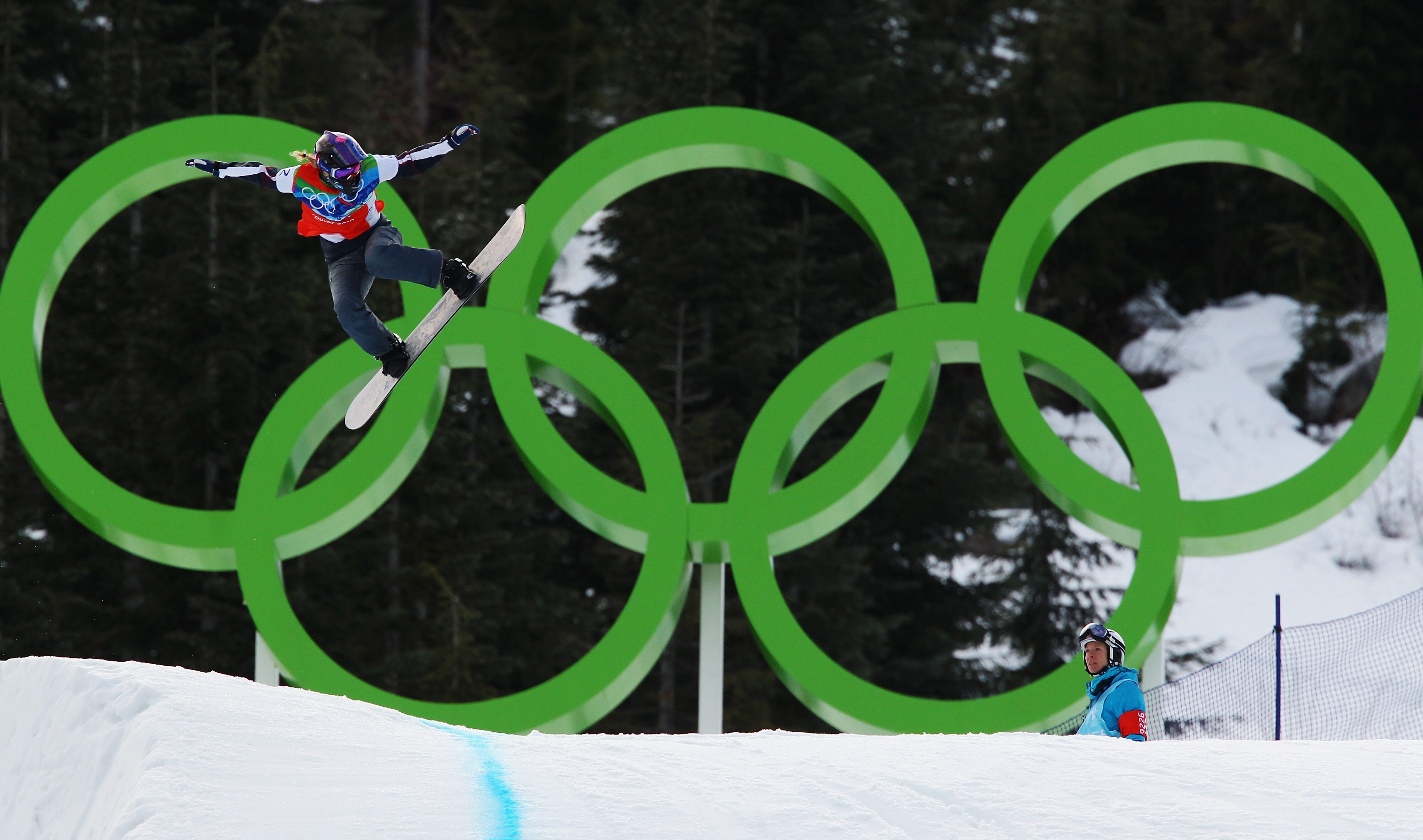 VANCOUVER, BC - FEBRUARY 16:  Lindsey Jacobellis of the United States competes during the Ladies' Snowboard cross on day 5 of the Vancouver 2010 Winter Olympics at Cypress Snowboard & Ski-Cross Stadium on February 16, 2010 in Vancouver, Canada.  (Photo by
