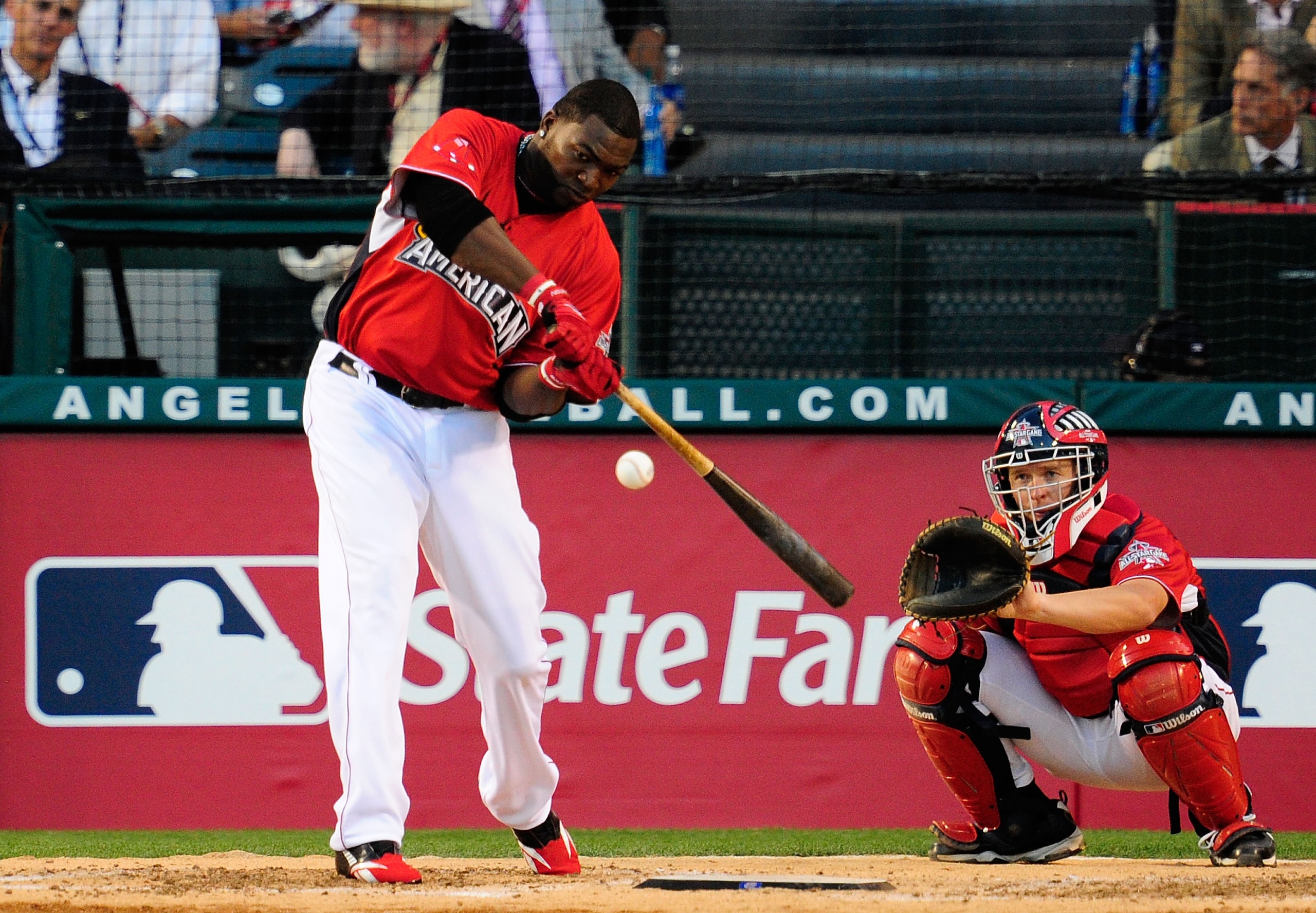 ANAHEIM, CA - JULY 12:  American League All-Star David Ortiz #34 of the Boston Red Sox at bat during the fianl round of the 2010 State Farm Home Run Derby during All-Star Weekend at Angel Stadium of Anaheim on July 12, 2010 in Anaheim, California.  (Photo