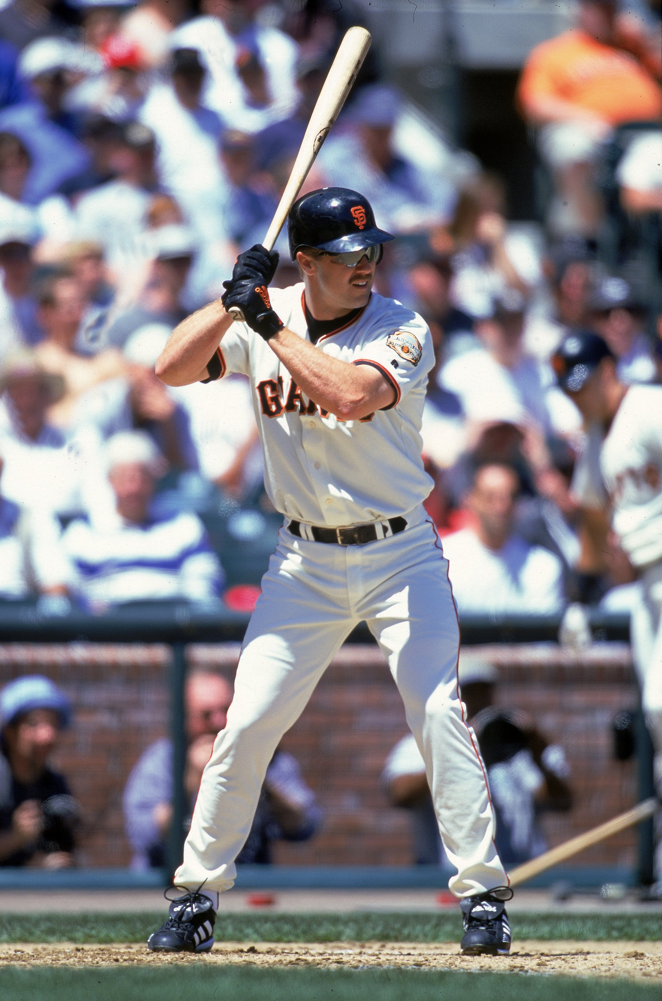 29 Apr 2000:  Jeff Kent #21 of the San Francisco Giants in action at bat during the game against the Montreal Expos at Pac Bell Park in San Francisco, California. The Giants defeated the Expos 3-2. Mandatory Credit: Jed Jacobsohn  /Allsport