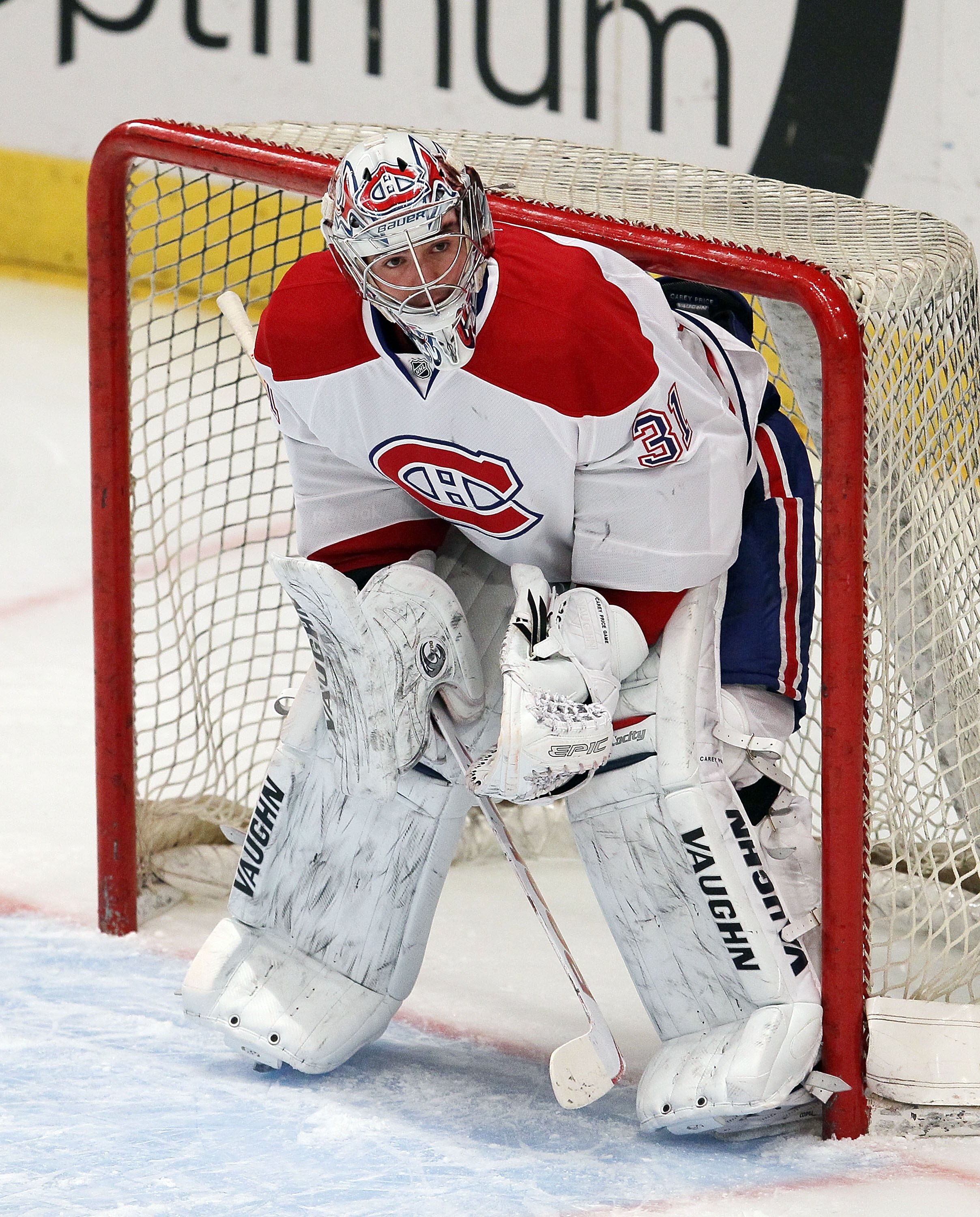 NEW YORK, NY - JANUARY 11:  Carey Price #31 of the Montreal Canadiens warms up before playing against the New York Rangers on January 11, 2011 at Madison Square Garden in New York City.  (Photo by Jim McIsaac/Getty Images)